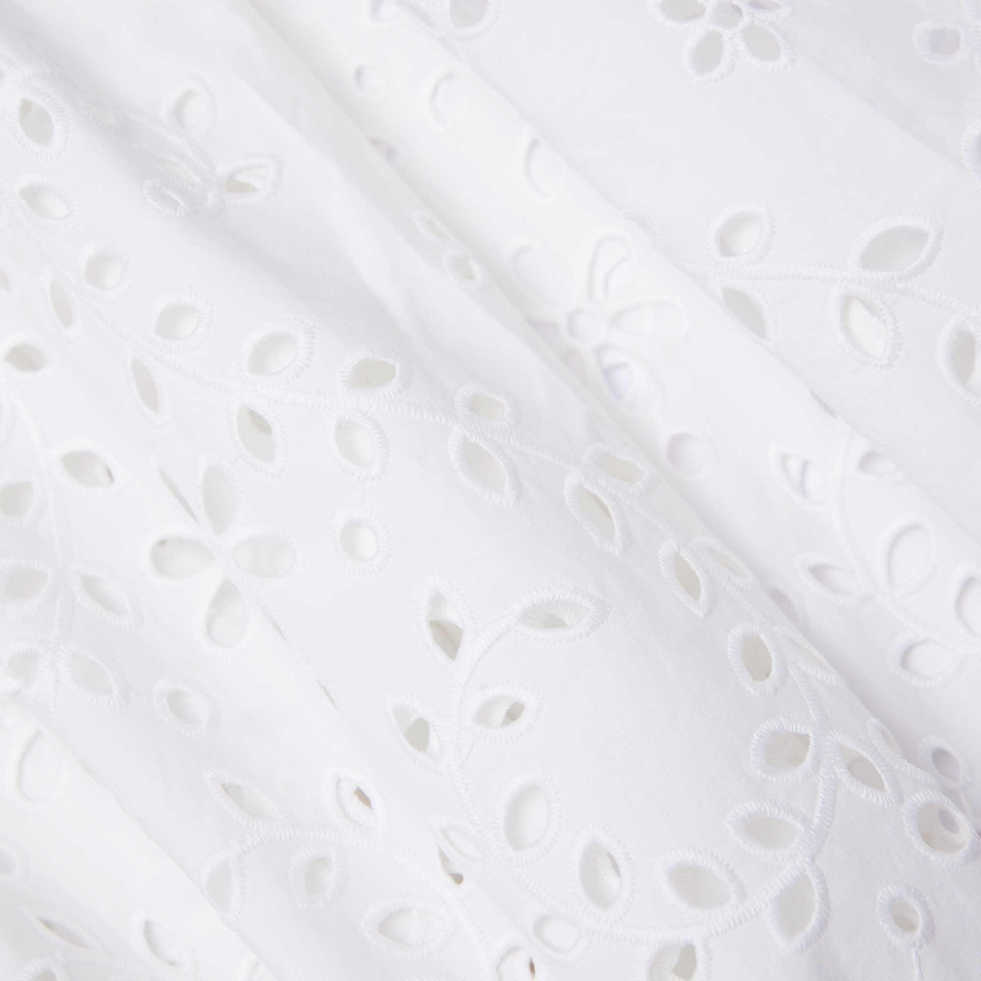 White Cotton Embroidered Top Product Image