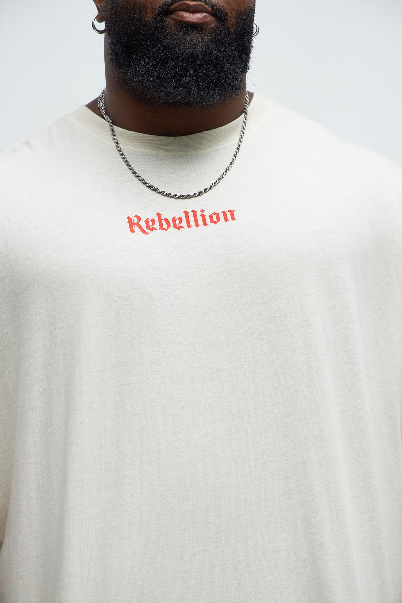 Rebellion Oversized Short Sleeve Tee - Cream Product Image