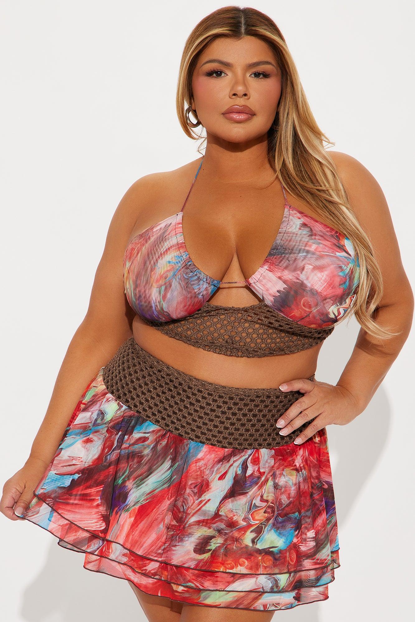 City Sirens Mini Skirt Set - Brown Combo Product Image