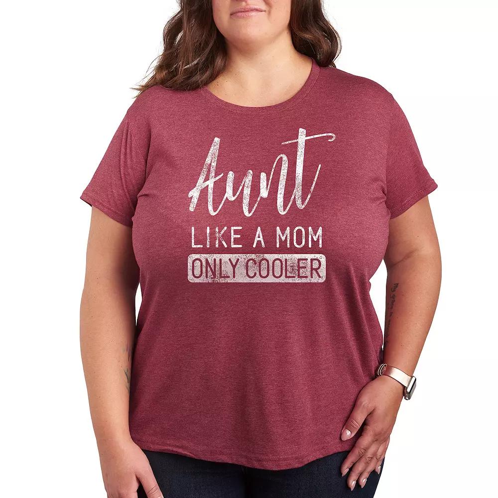 Plus Aunt Like a Mom Only Cooler Graphic Tee, Women's,  Product Image