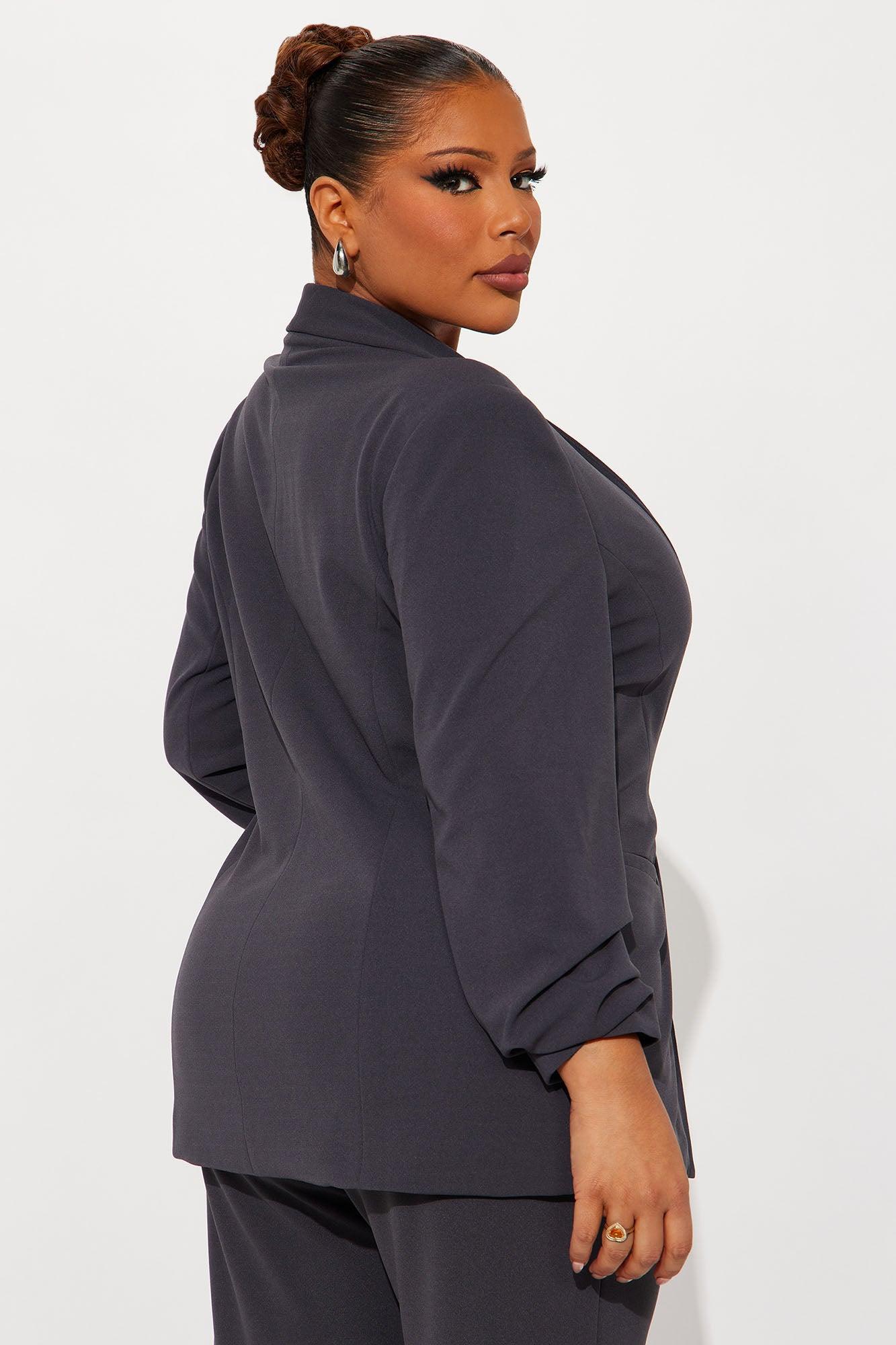 The Celine Blazer - Charcoal Female Product Image