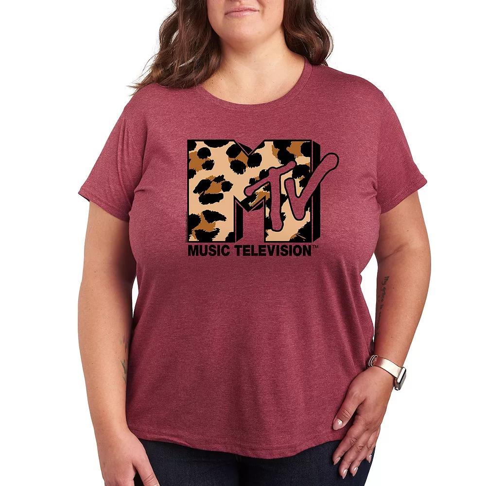 Plus MTV Leopard Art Graphic Tee, Women's,  Product Image
