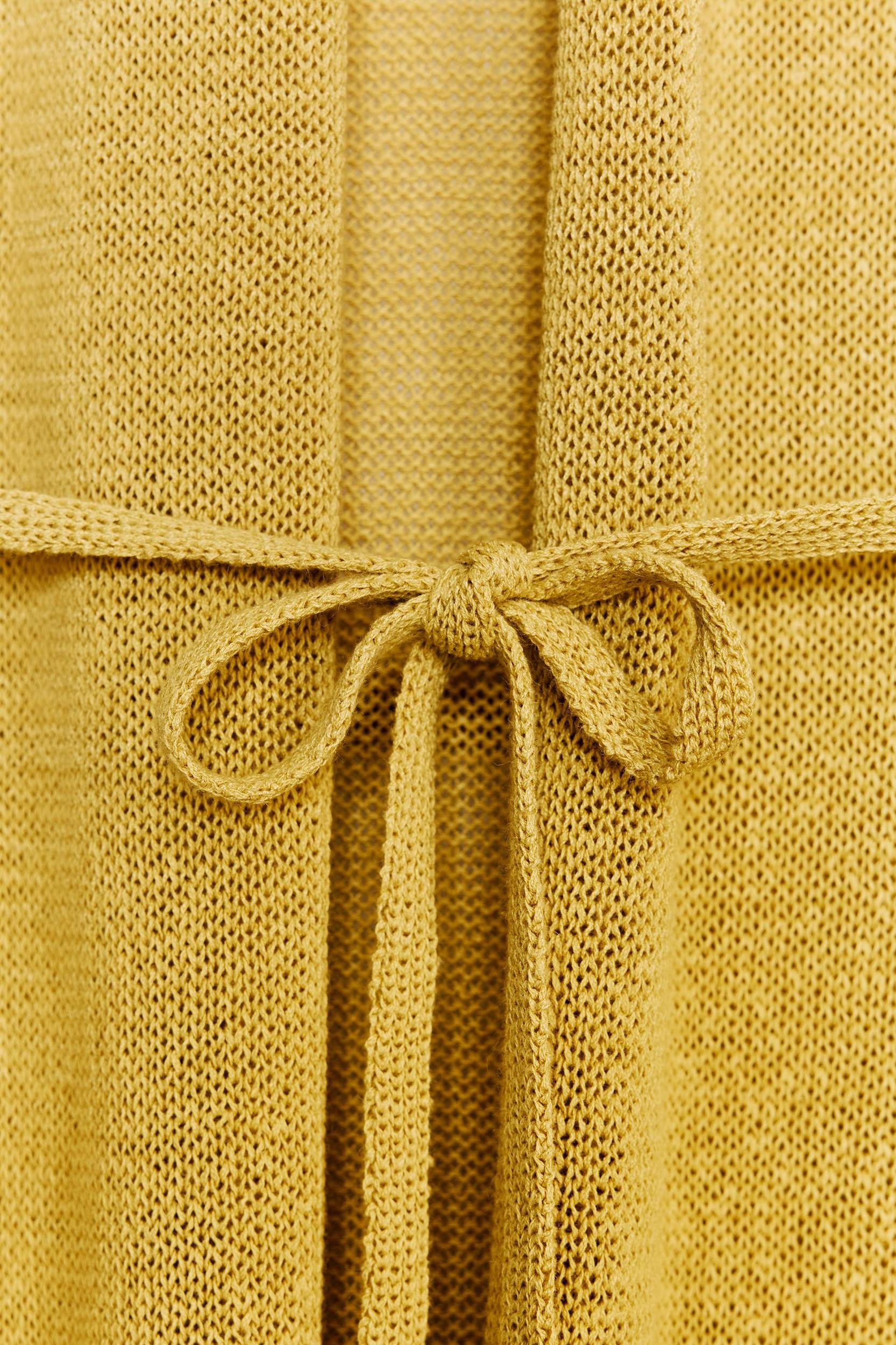 LONG KNIT JACKET WITH LINEN Product Image