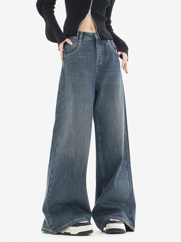 Classic Blue Wash Baggy Boyfriend Jeans Product Image