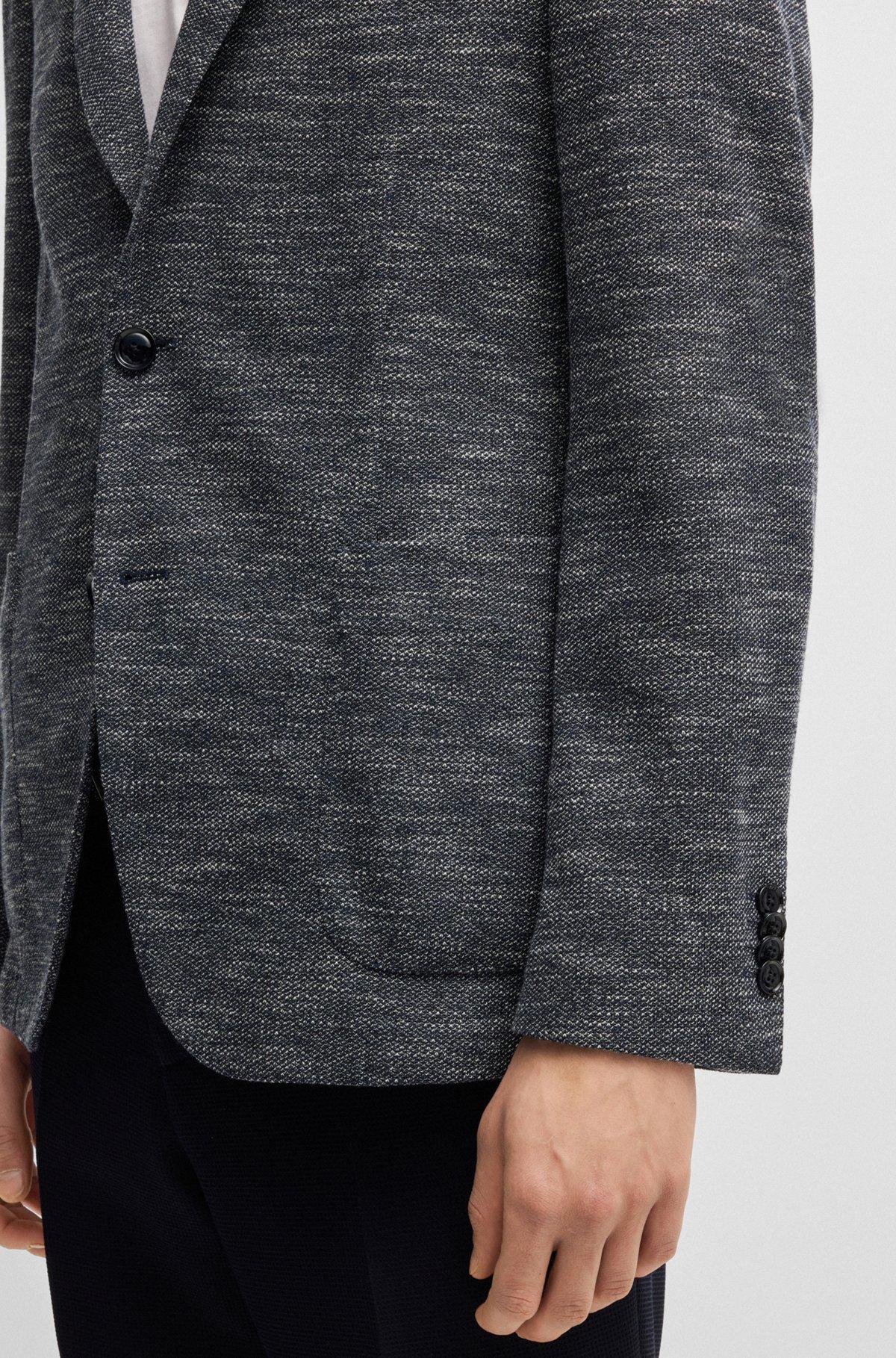 Slim-fit suit jacket in micro-patterned stretch fabric Product Image