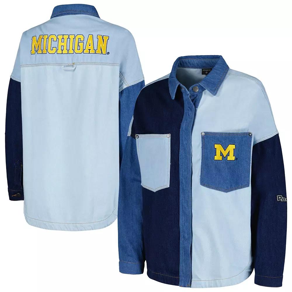 Women's Hype and Vice Denim Michigan Wolverines Multi-Hit Hometown Full-Snap Jacket,  Product Image
