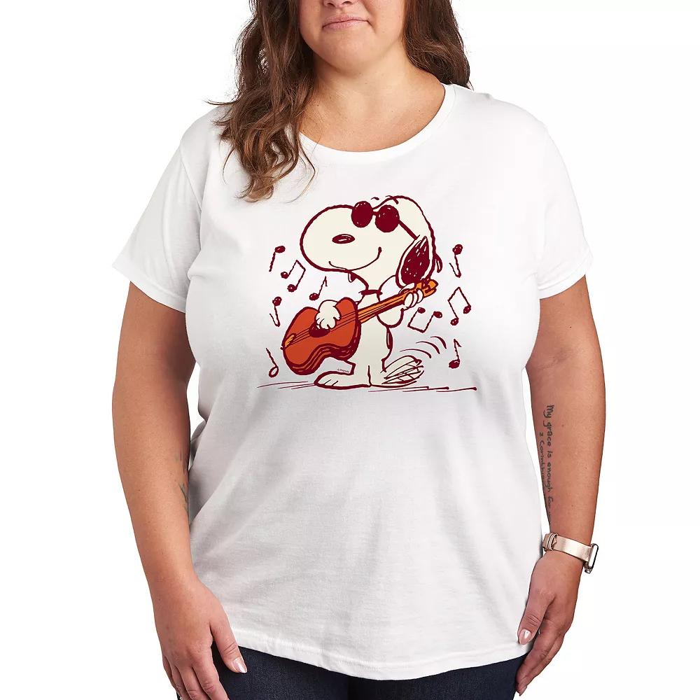Plus Peanuts Snoopy Joe Cool Guitar Graphic Tee, Women's,  Product Image