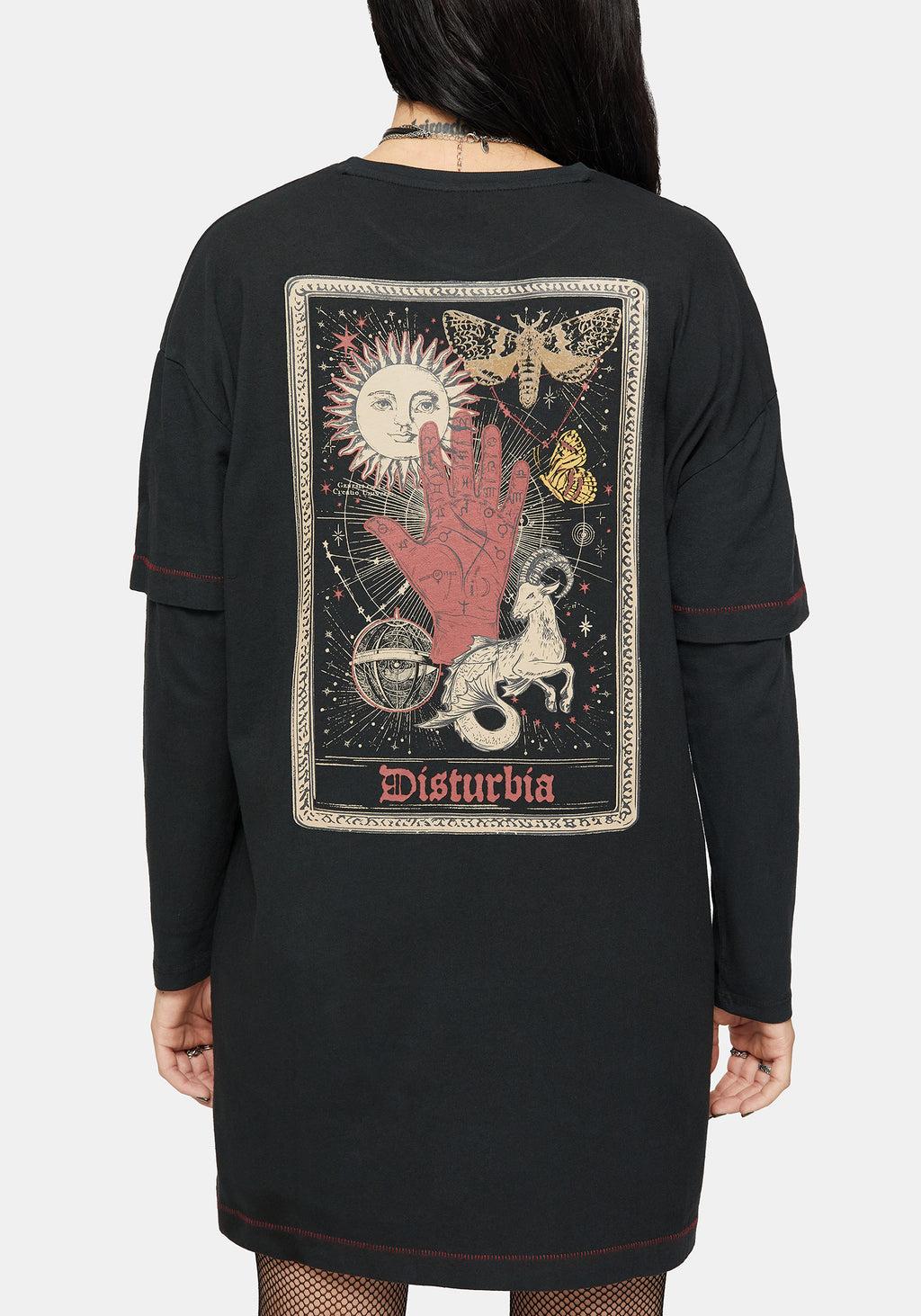 Temperance Tarot Graphic Long Sleeve Tee Dress Product Image