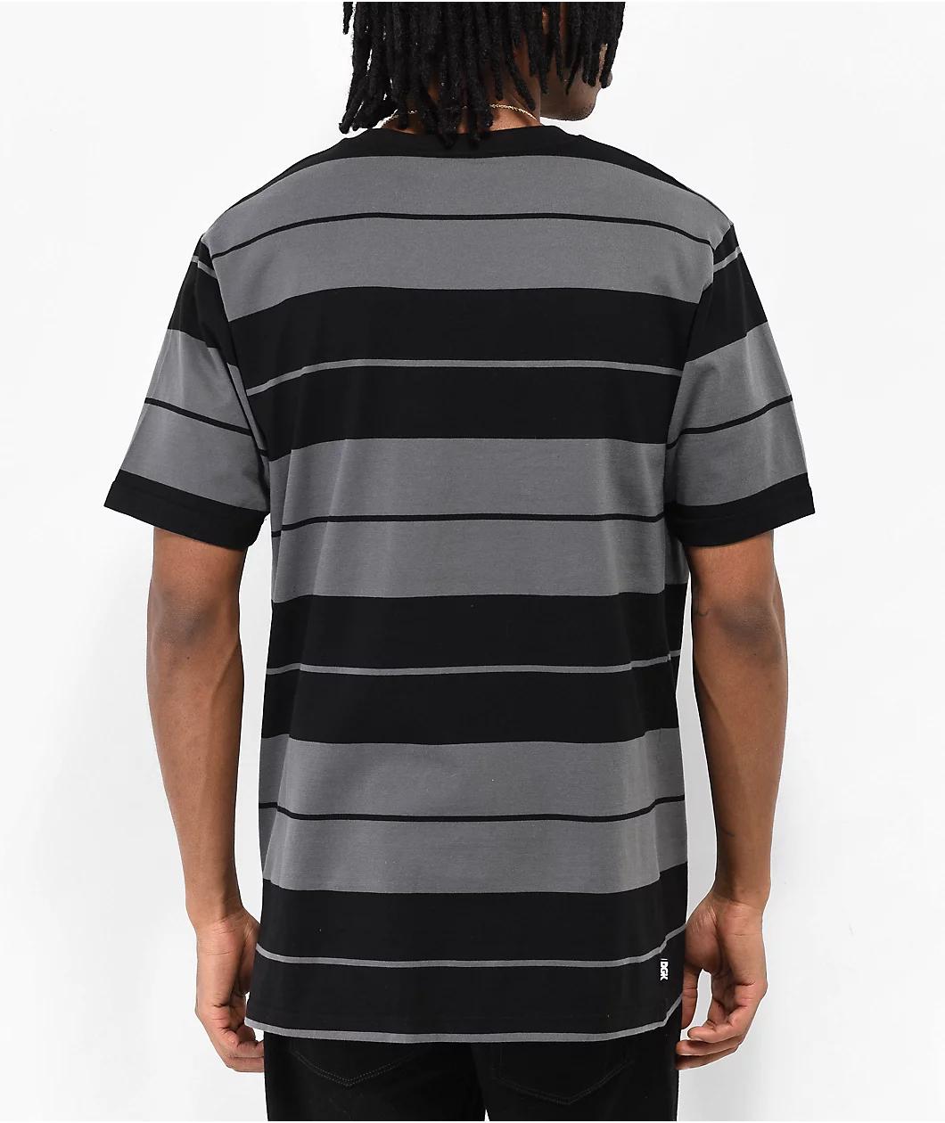 DGK Glory Black & Grey Stripe Knit T-Shirt Product Image