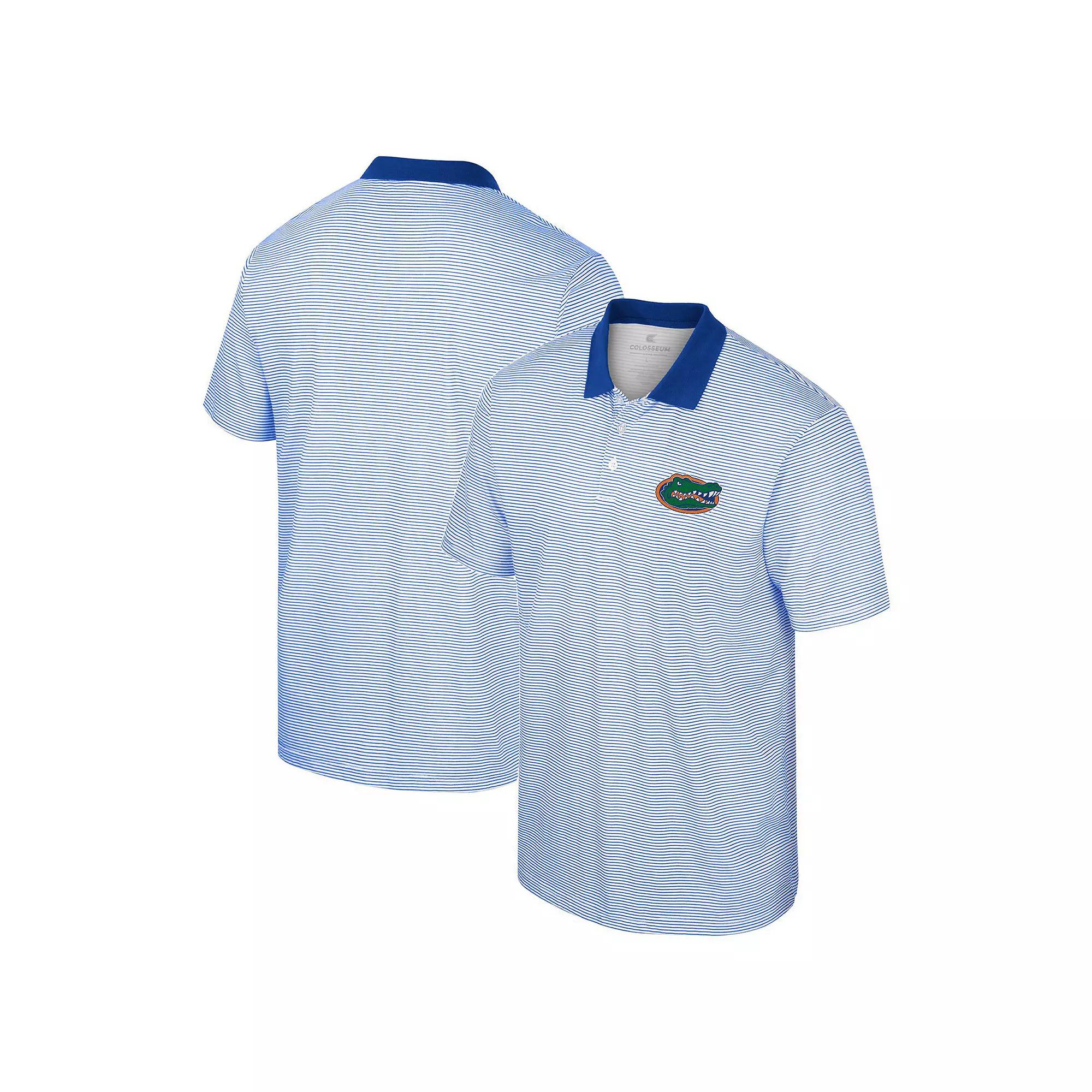 Men's Colosseum White/Royal Florida Gators Print Stripe Polo,  Product Image
