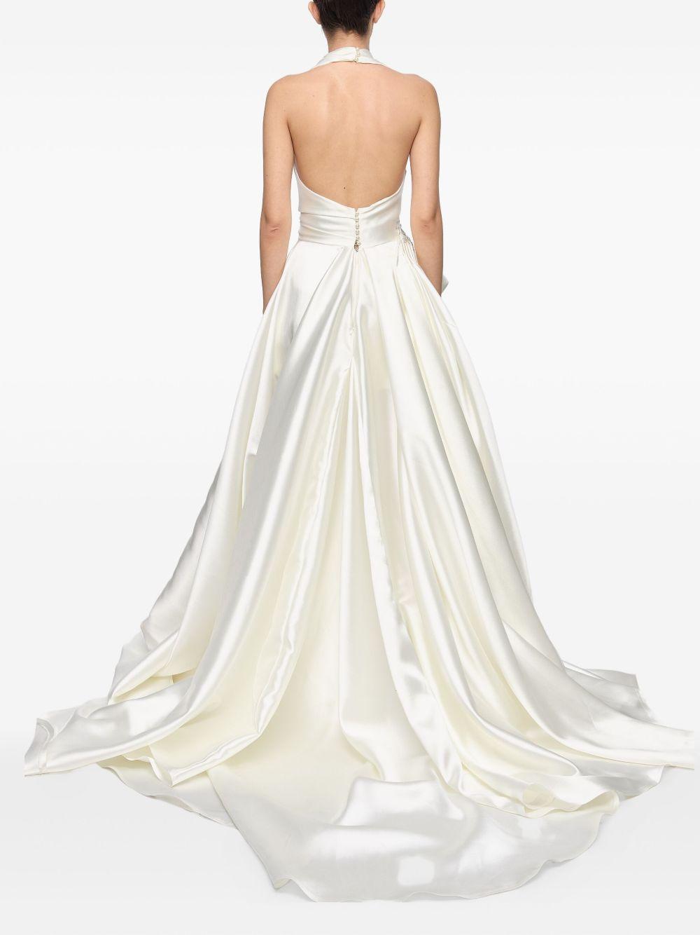 satin draped gown Product Image