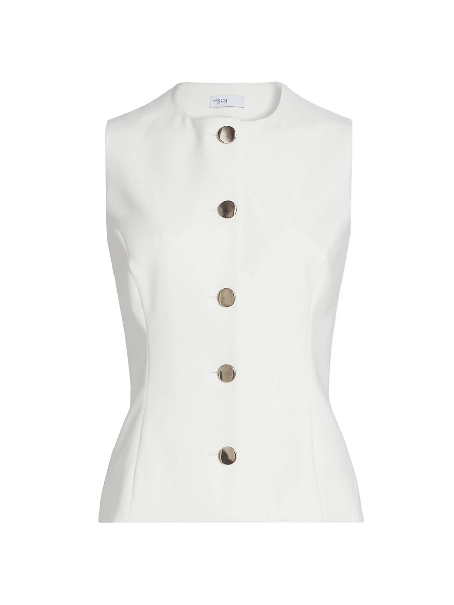 Womens Sleeveless Button-Front Top Product Image