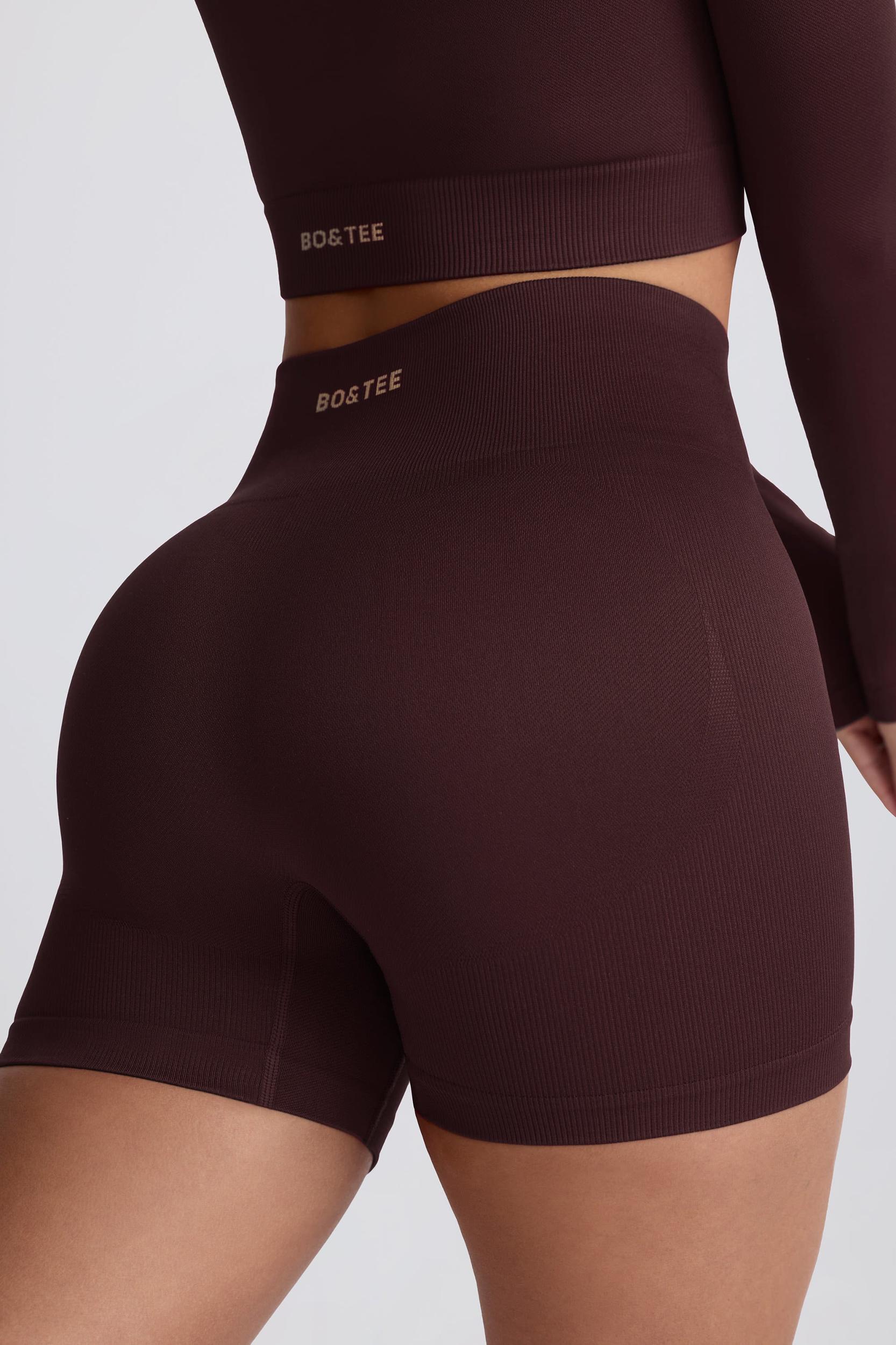Super Sculpt Seamless High-Waist Mini Shorts in Chocolate Product Image
