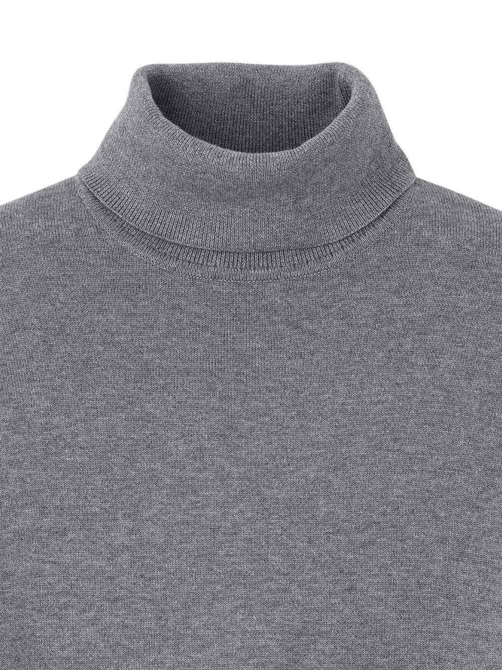 Supima Cotton Turtleneck - Medium Grey Product Image