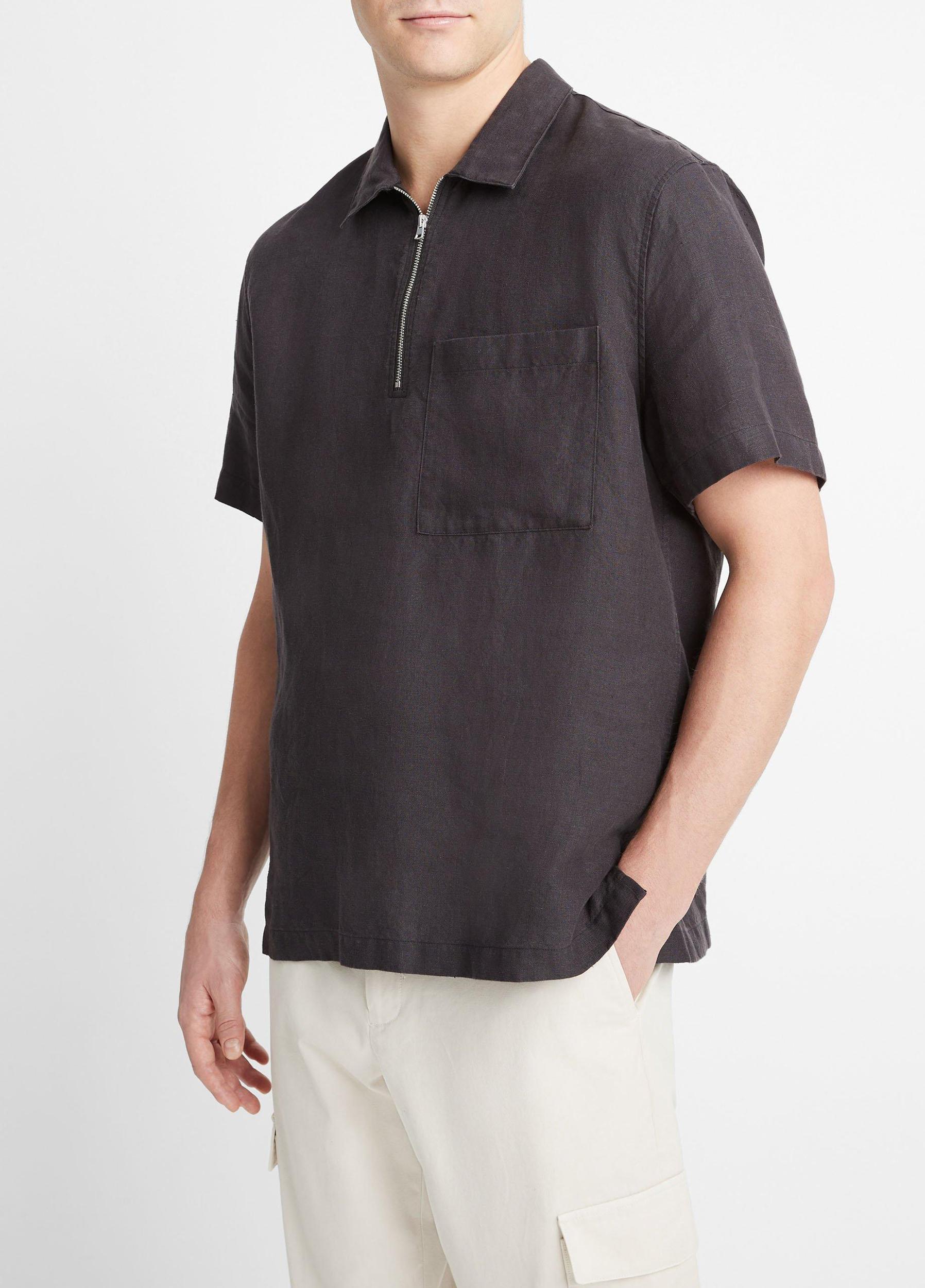 Hemp Quarter-Zip Short-Sleeve Shirt Product Image