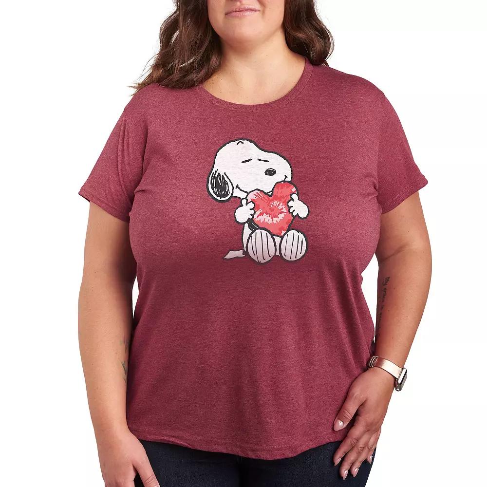Plus Peanuts Snoopy With Heart Graphic Tee, Women's,  Product Image