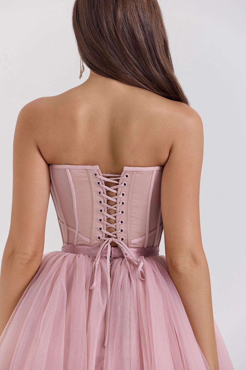 Darling  french rose tulle midi dress - sale Product Image