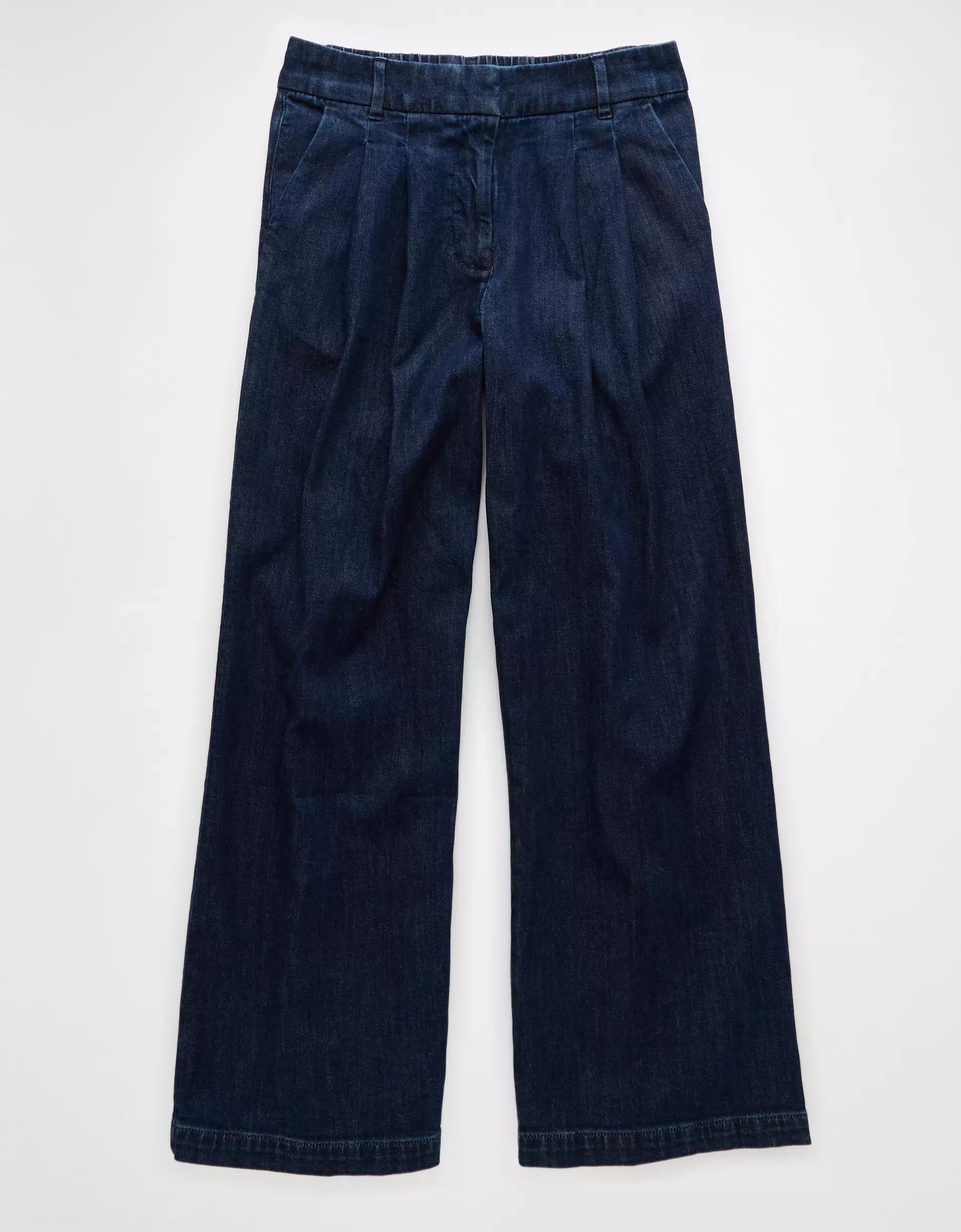 AE Stretch Super High-Waisted Ultra Wide-Leg Trouser Jean Product Image