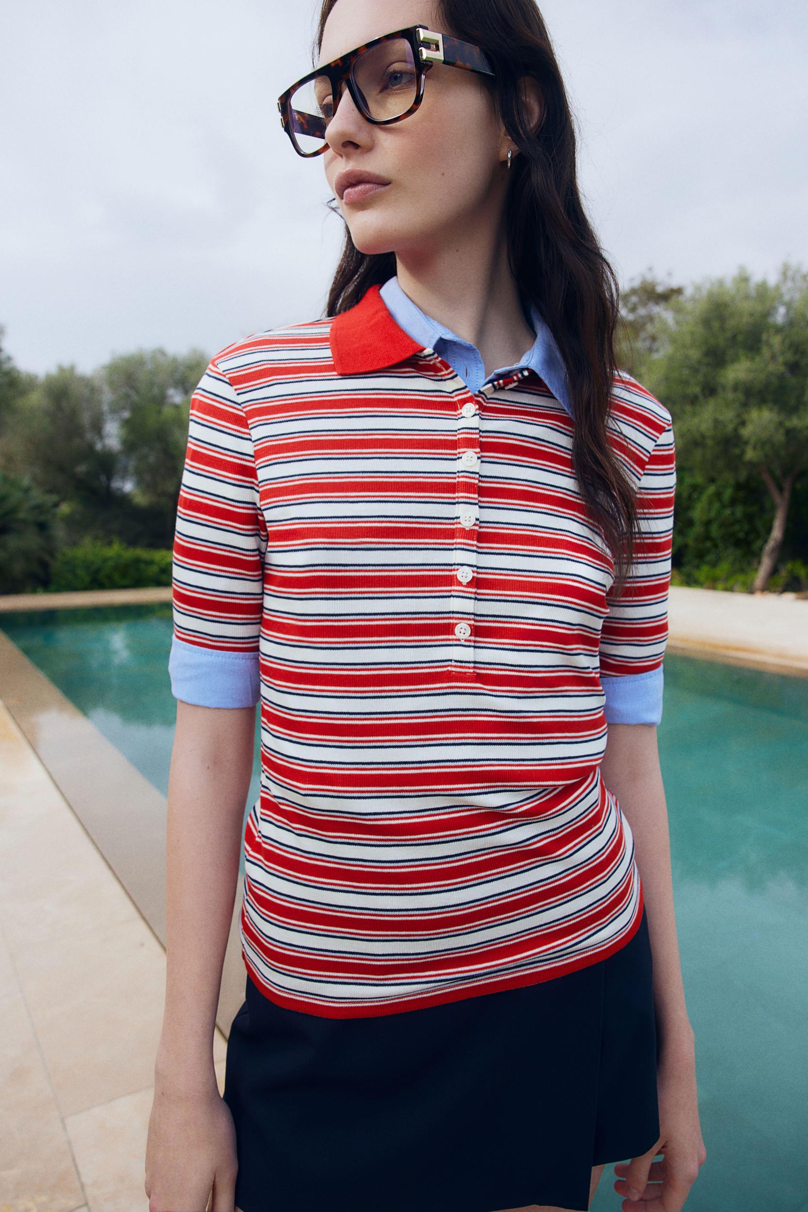 Ribbed Polo Shirt Product Image