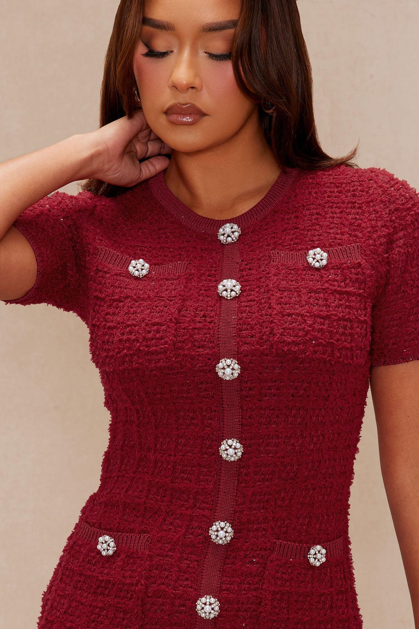 Sadie Sweater Mini Dress - Red Female Product Image