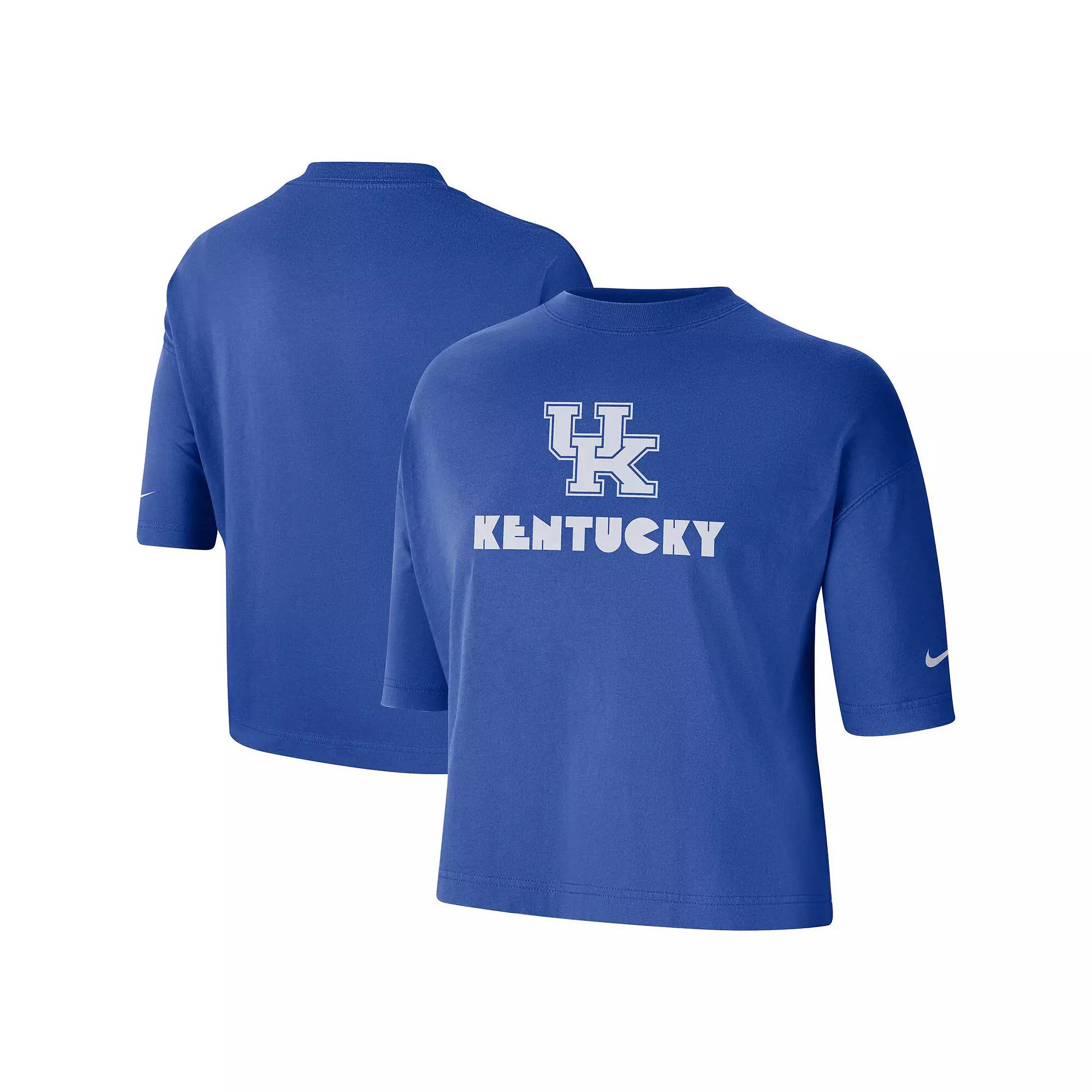 Women's Nike Royal Kentucky Wildcats Crop Performance T-Shirt, Size: Small, Blue Product Image