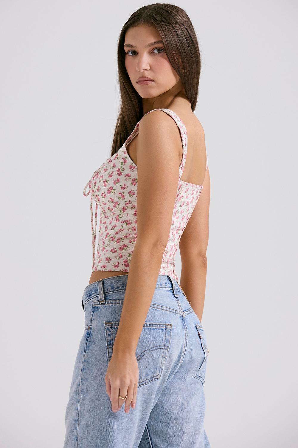 Chicca  white rosebud print top Product Image
