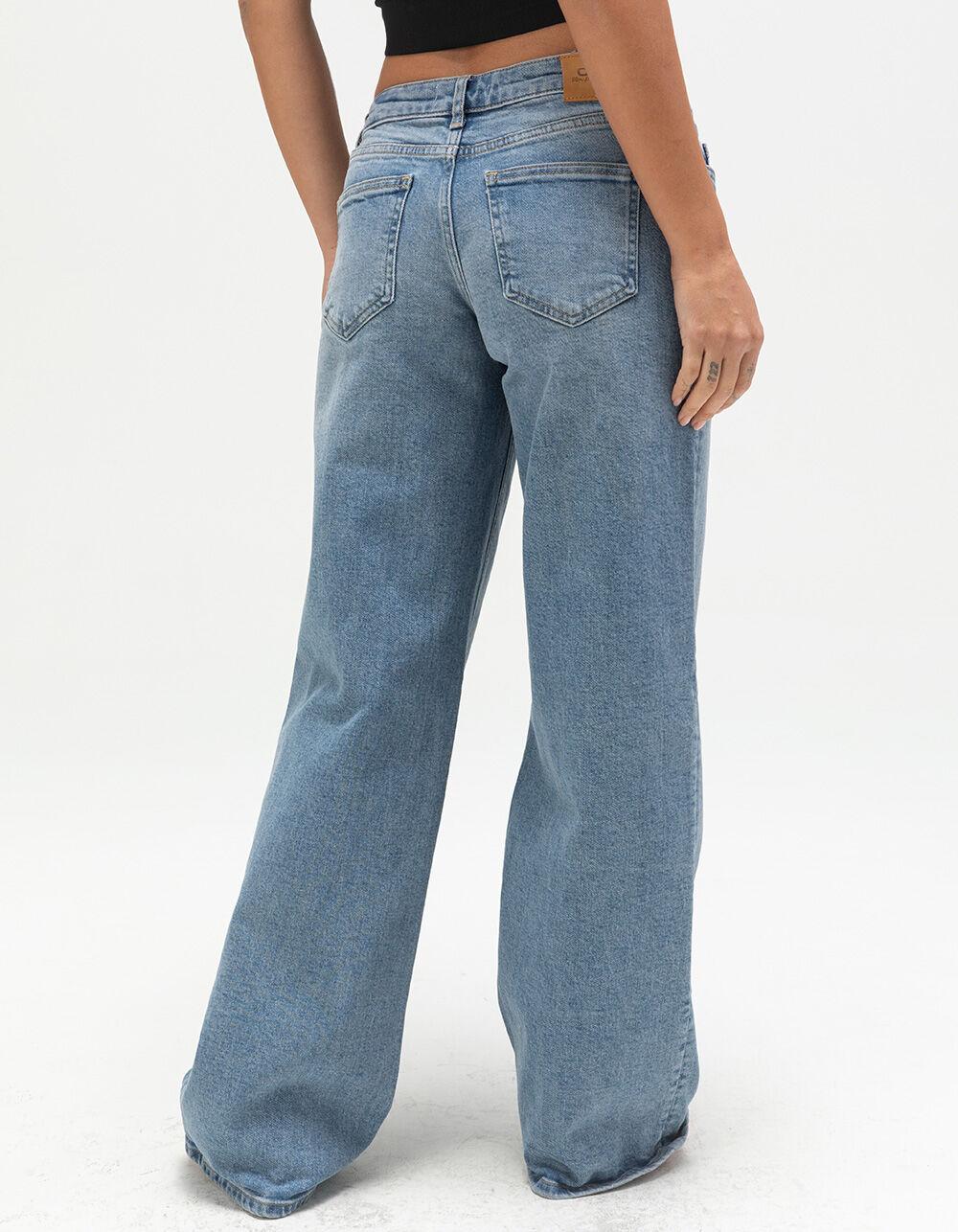 ONLY Juicy Womens Low Waist Wide Leg Jeans - DENIM Product Image