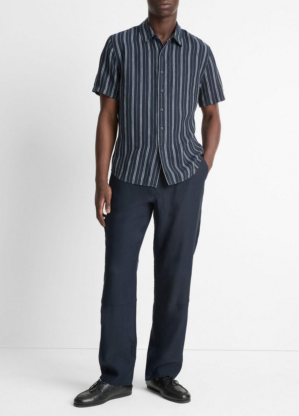 Mesa Stripe Hemp Short-Sleeve Shirt Product Image