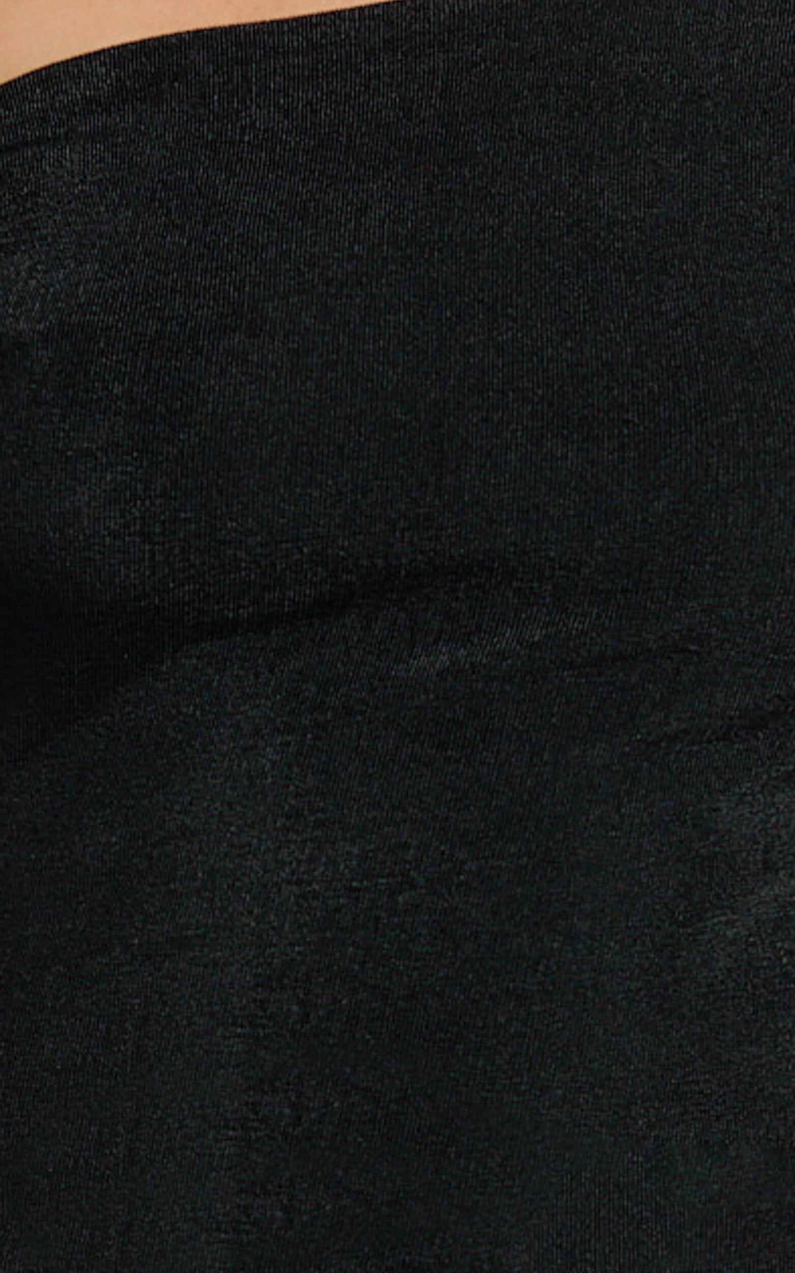 Isabel Midi Dress - Twist Off Shoulder Bodycon Dress in Black Product Image