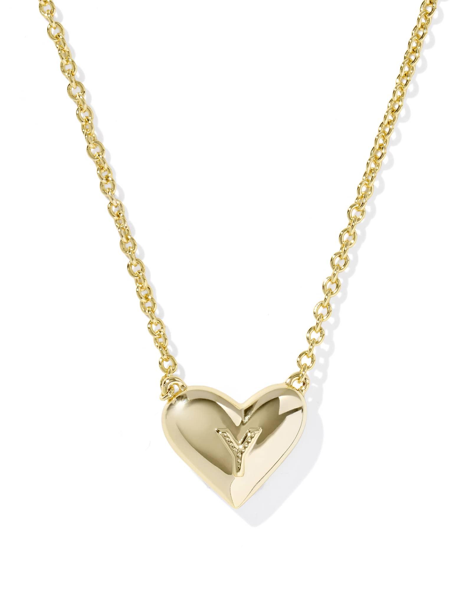 Ari Heart Letter G Gold Short Pendant Necklace Product Image