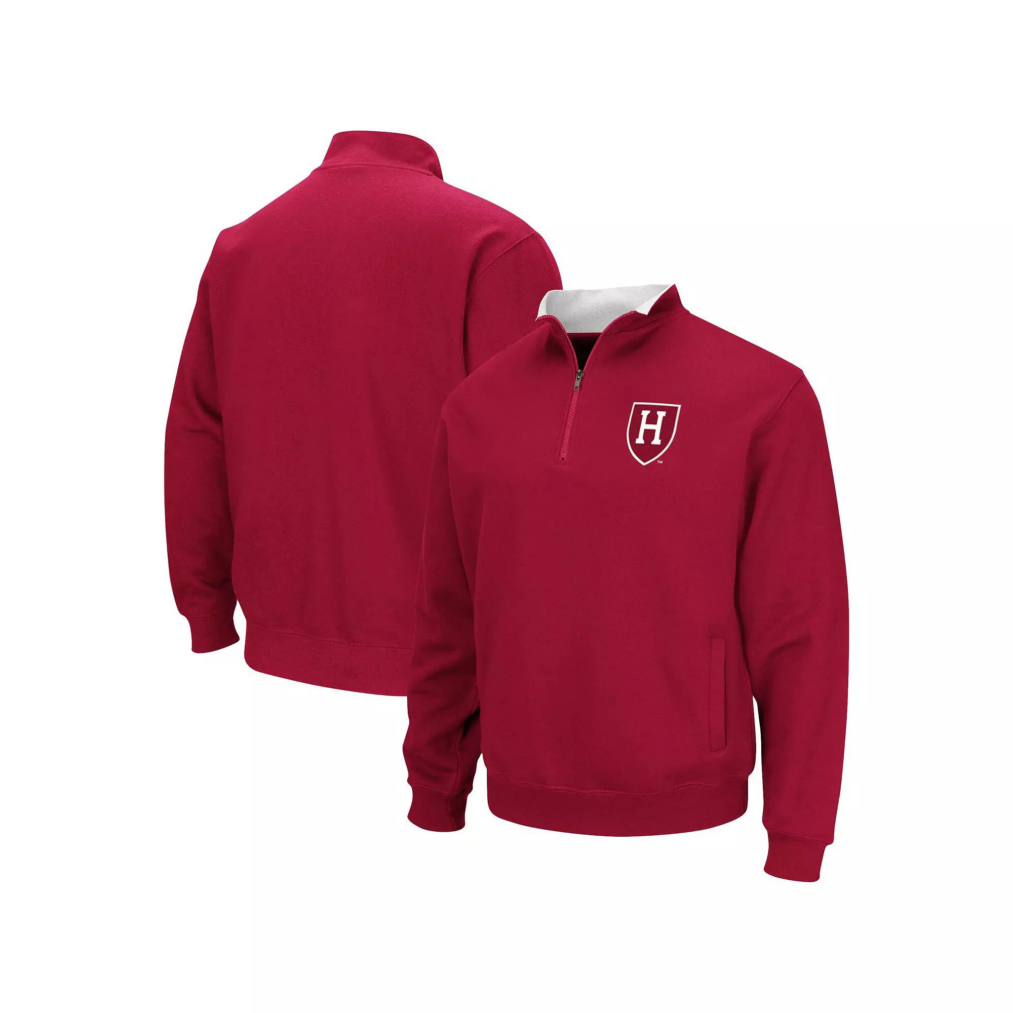 Men's Colosseum Crimson Harvard Crimson Tortugas Team Logo Quarter-Zip Jacket,  Product Image