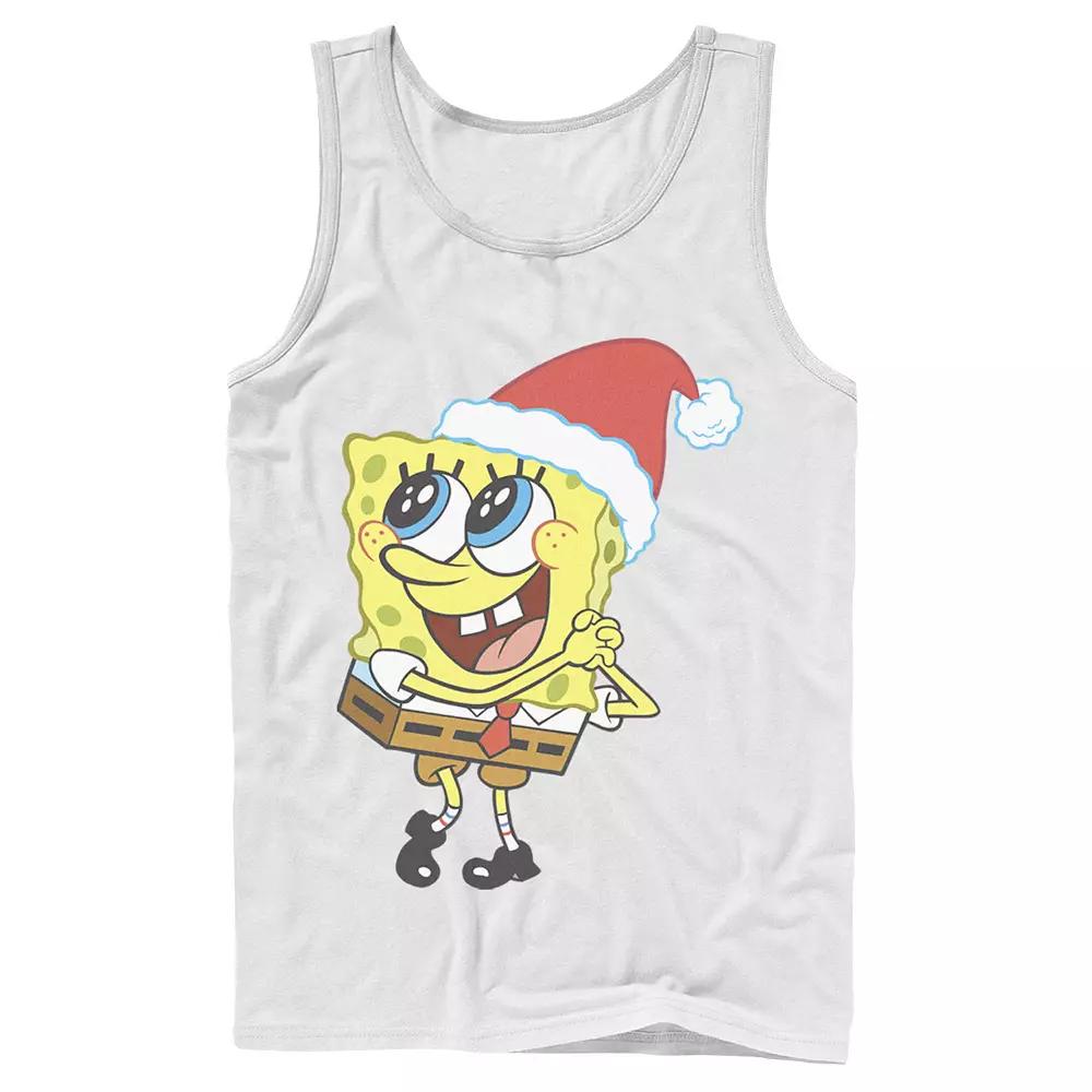 Men's Nickelodeon SpongeBob SquarePants Santa Hat Dreaming Of Christmas Tank Top,  Product Image