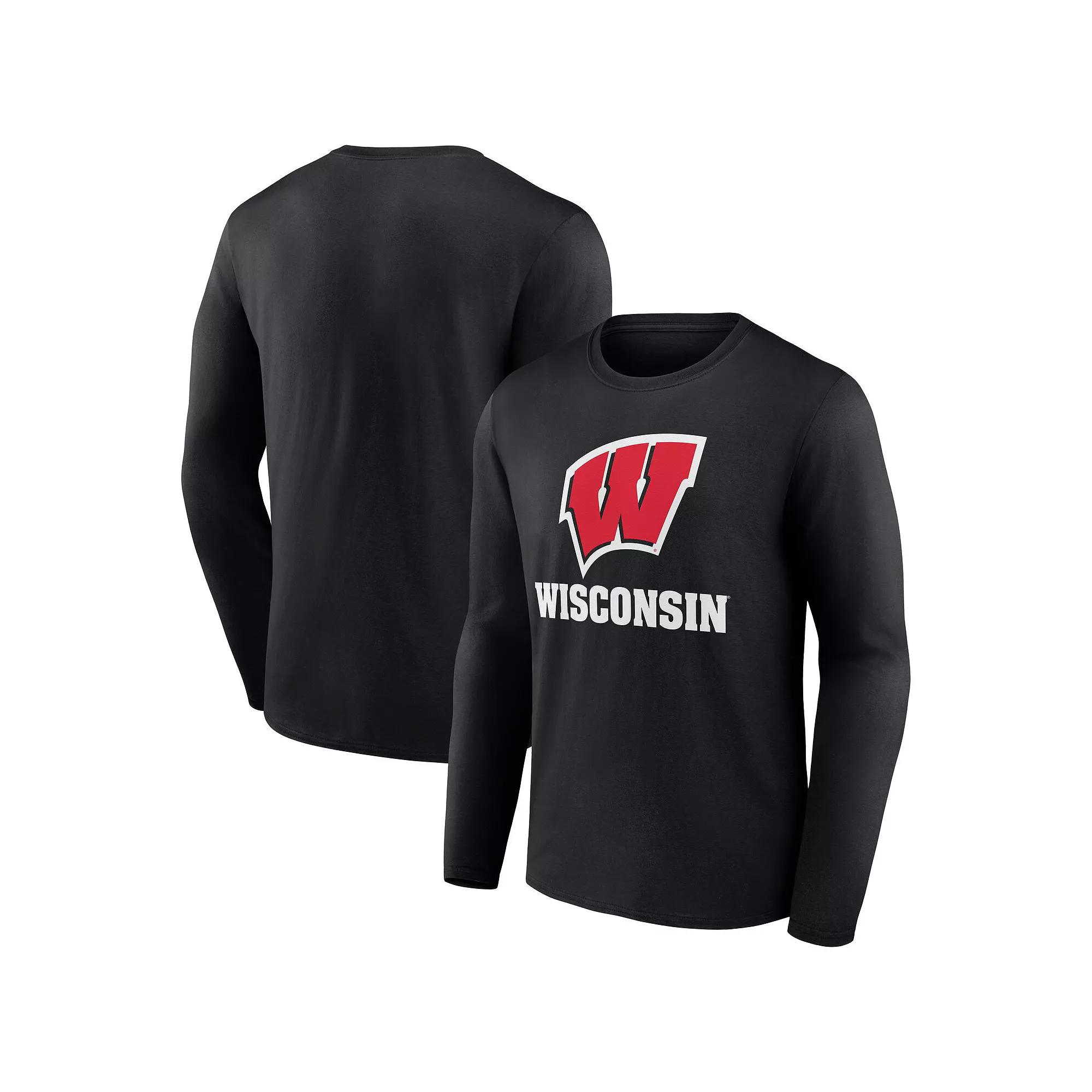 Men's Fanatics Black Wisconsin Badgers Team Lockup Long Sleeve T-Shirt, Size: Small Product Image