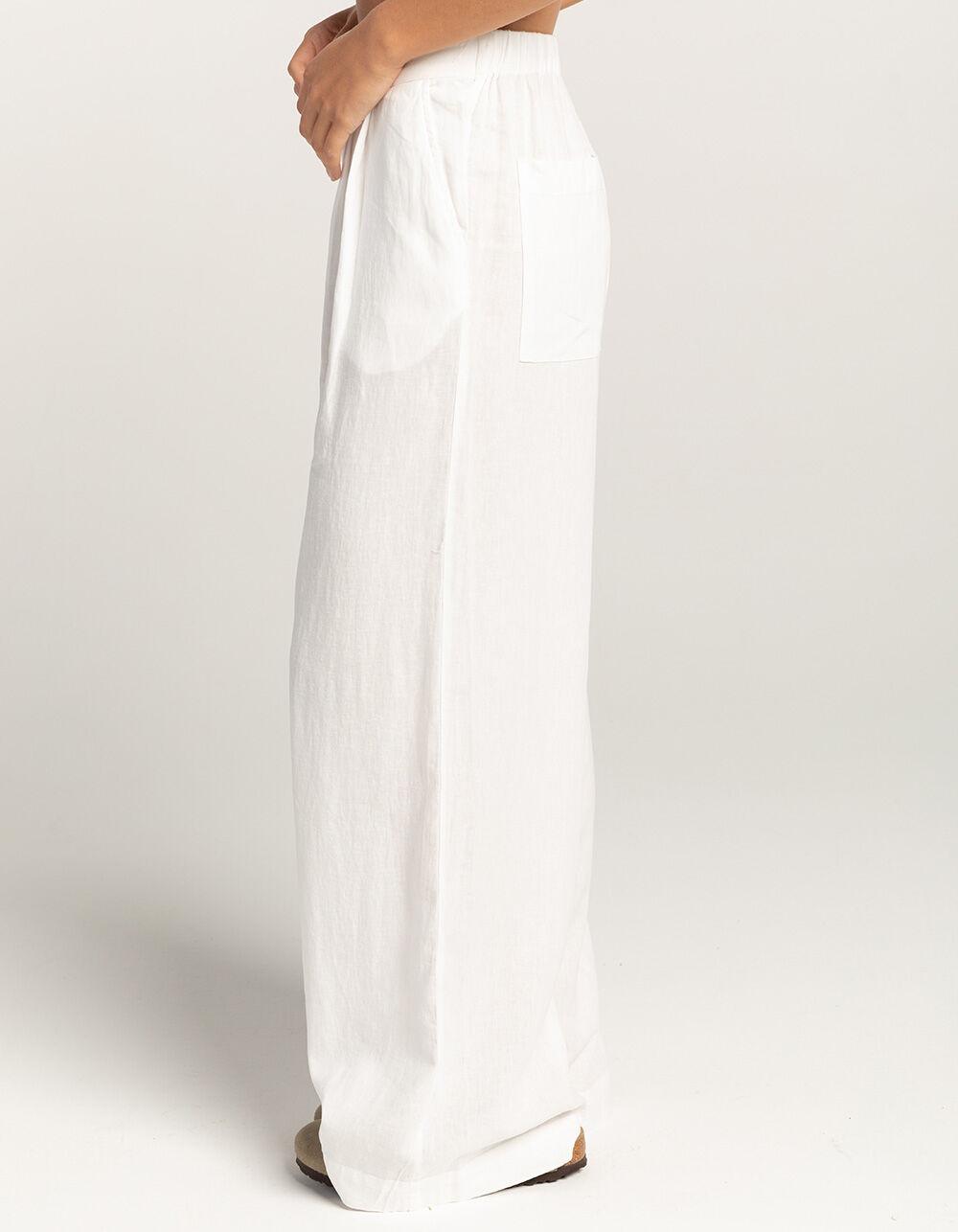 BRIXTON Vintage Linen Womens Wide Leg Pants - OFF WHITE Product Image
