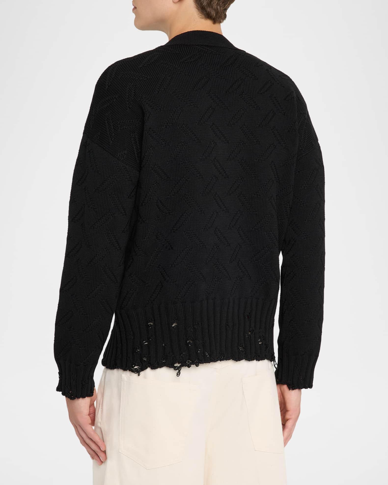 Men's Cotton Knit Shoulder-Logo Cardigan  Product Image