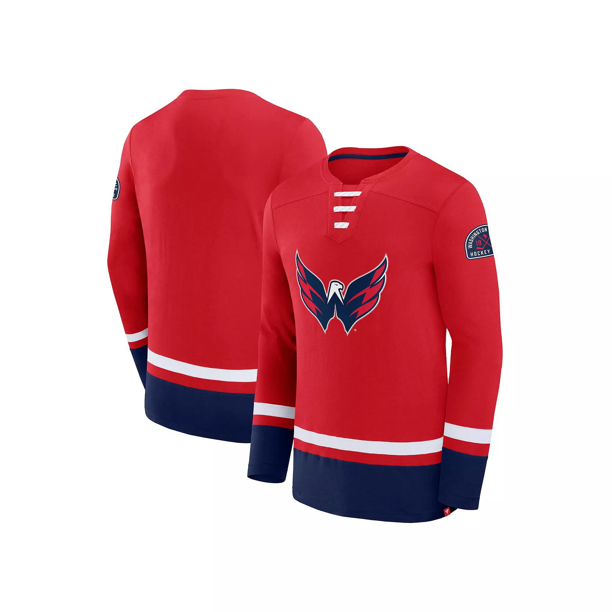 Men's Fanatics Red Washington Capitals High Point Long Sleeve T-Shirt,  Product Image