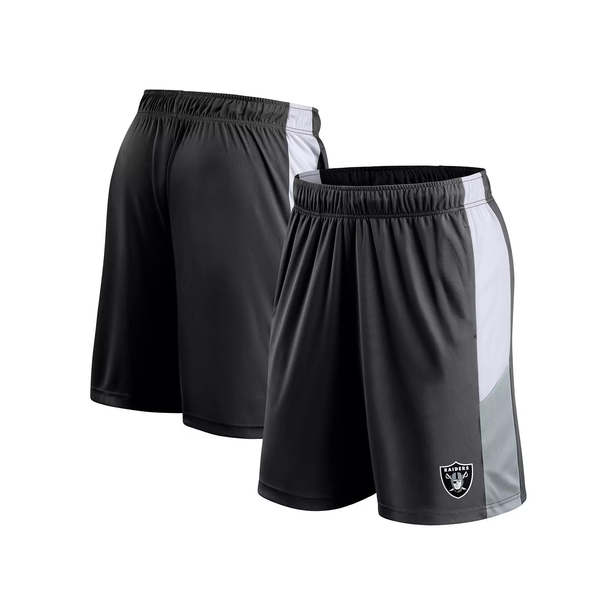 Men's Fanatics Black Las Vegas Raiders Prep Colorblock Shorts,  Product Image