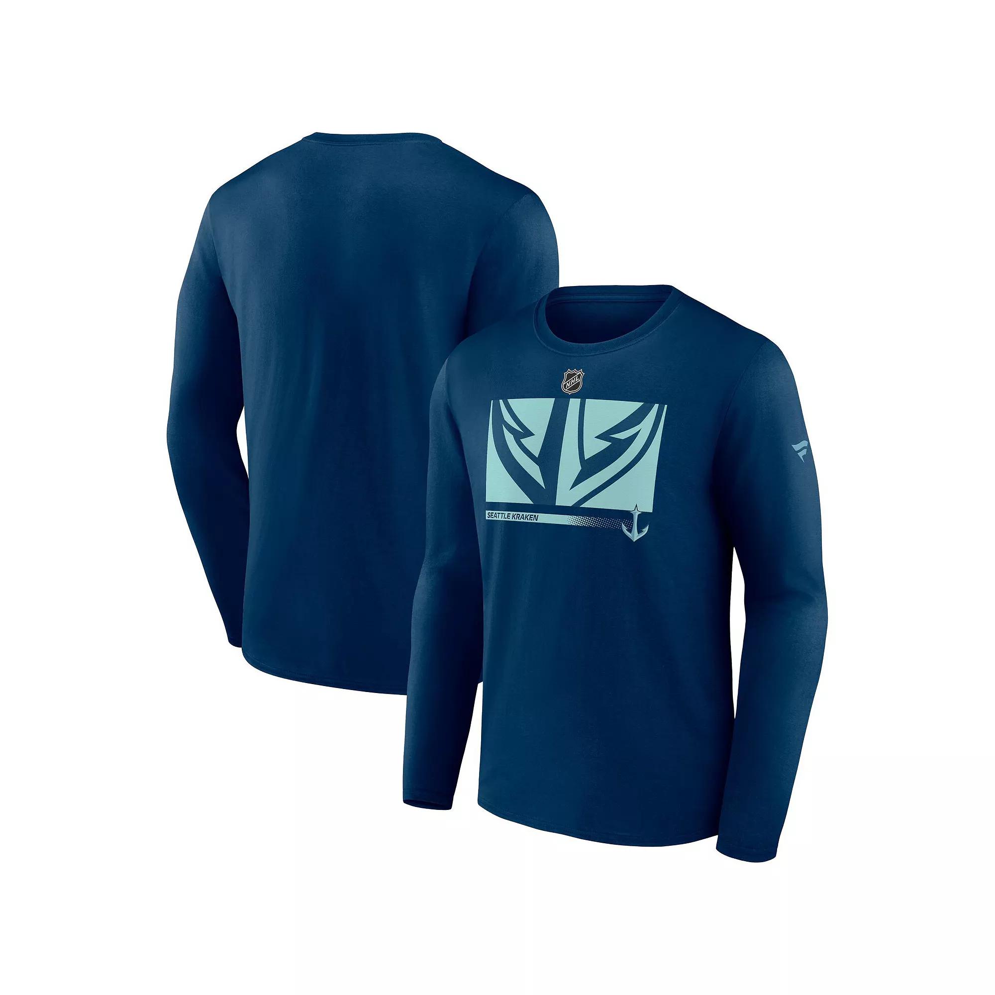Men's Fanatics Branded Deep Sea Blue Seattle Kraken Authentic Pro Core Collection Secondary Long Sleeve T-Shirt,  Product Image