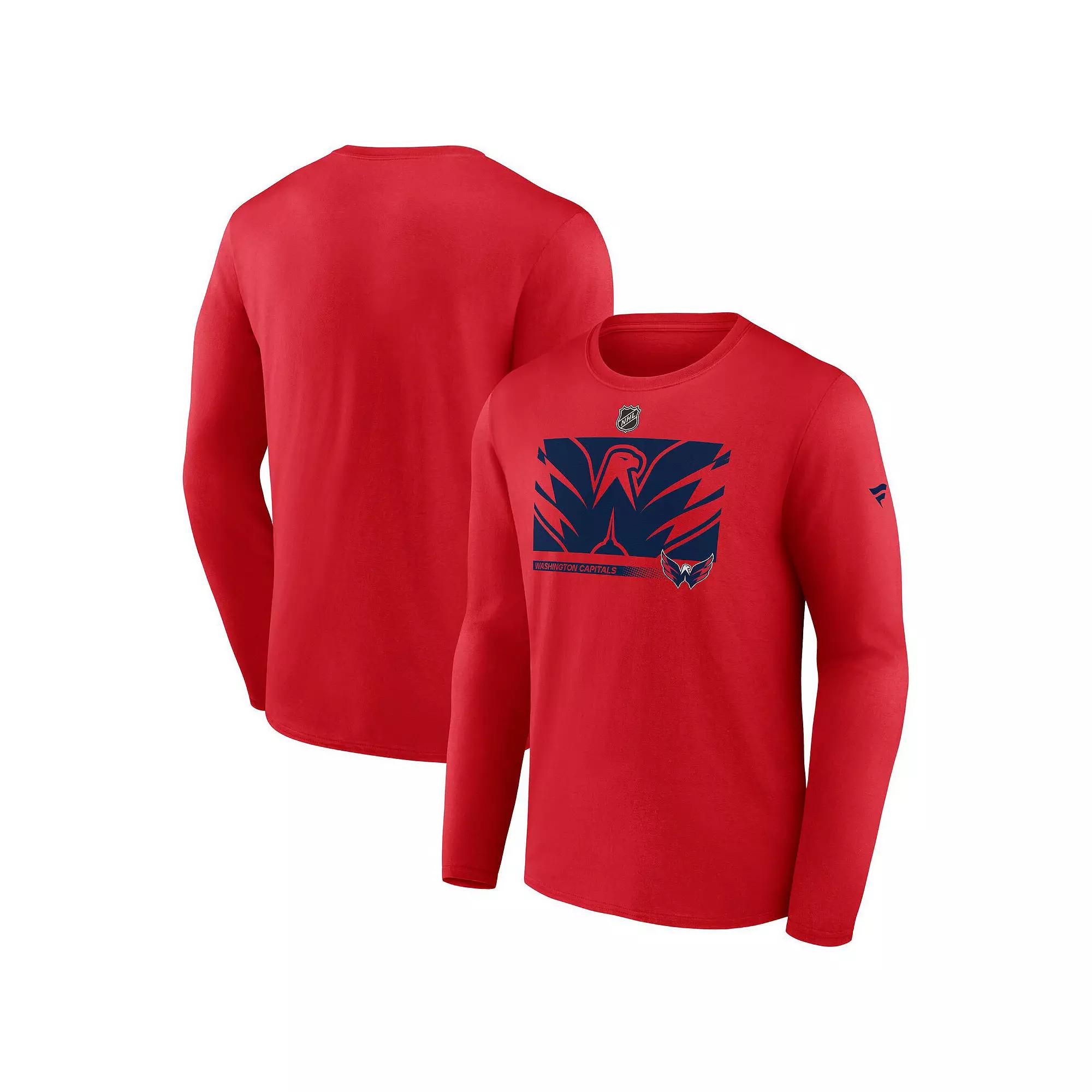 Men's Fanatics Red Washington Capitals Authentic Pro Core Collection Secondary Long Sleeve T-Shirt,  Product Image