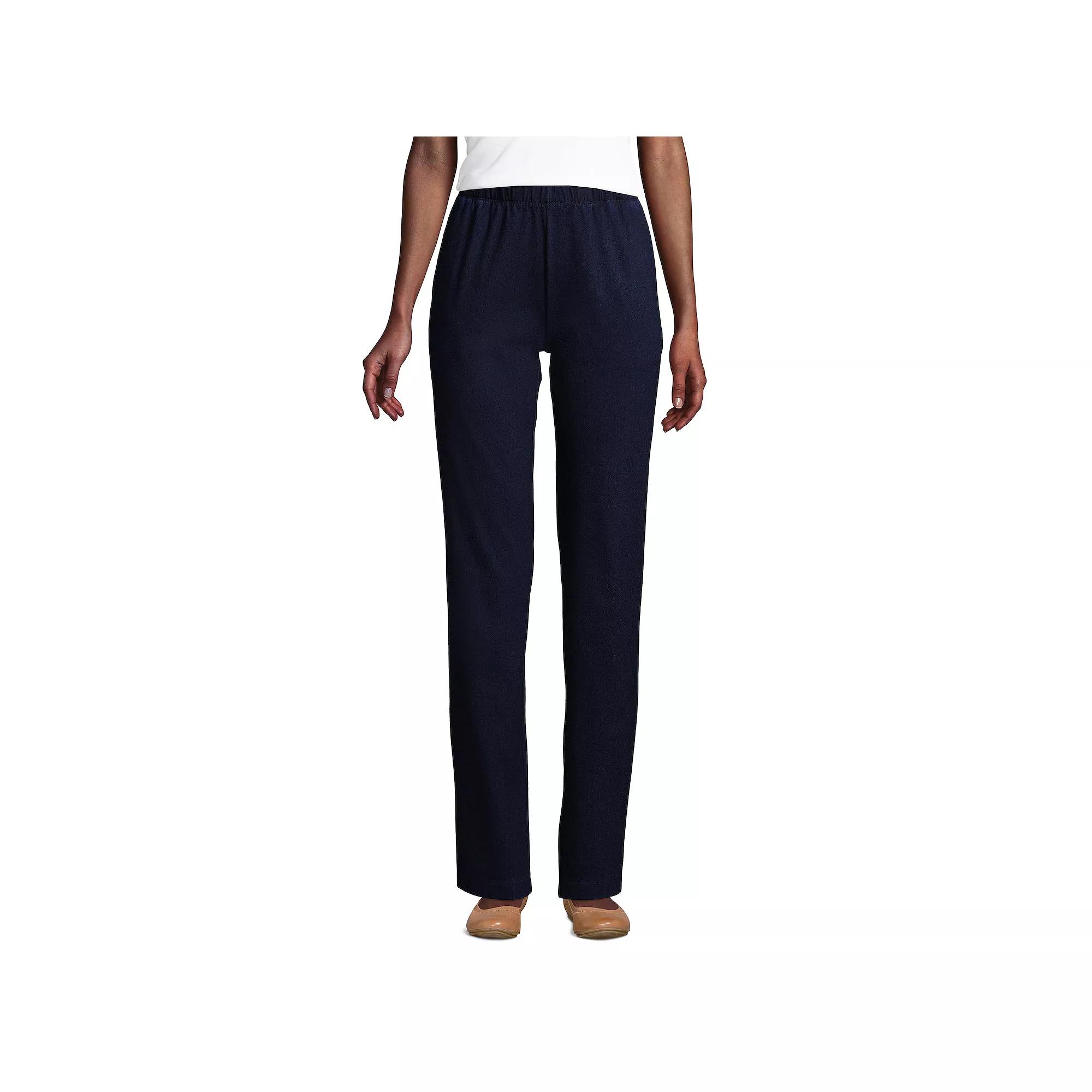 Petite Lands' End Sport Knit High Waist Pants, Women's, Size: XS Petite, Dark Blue Product Image