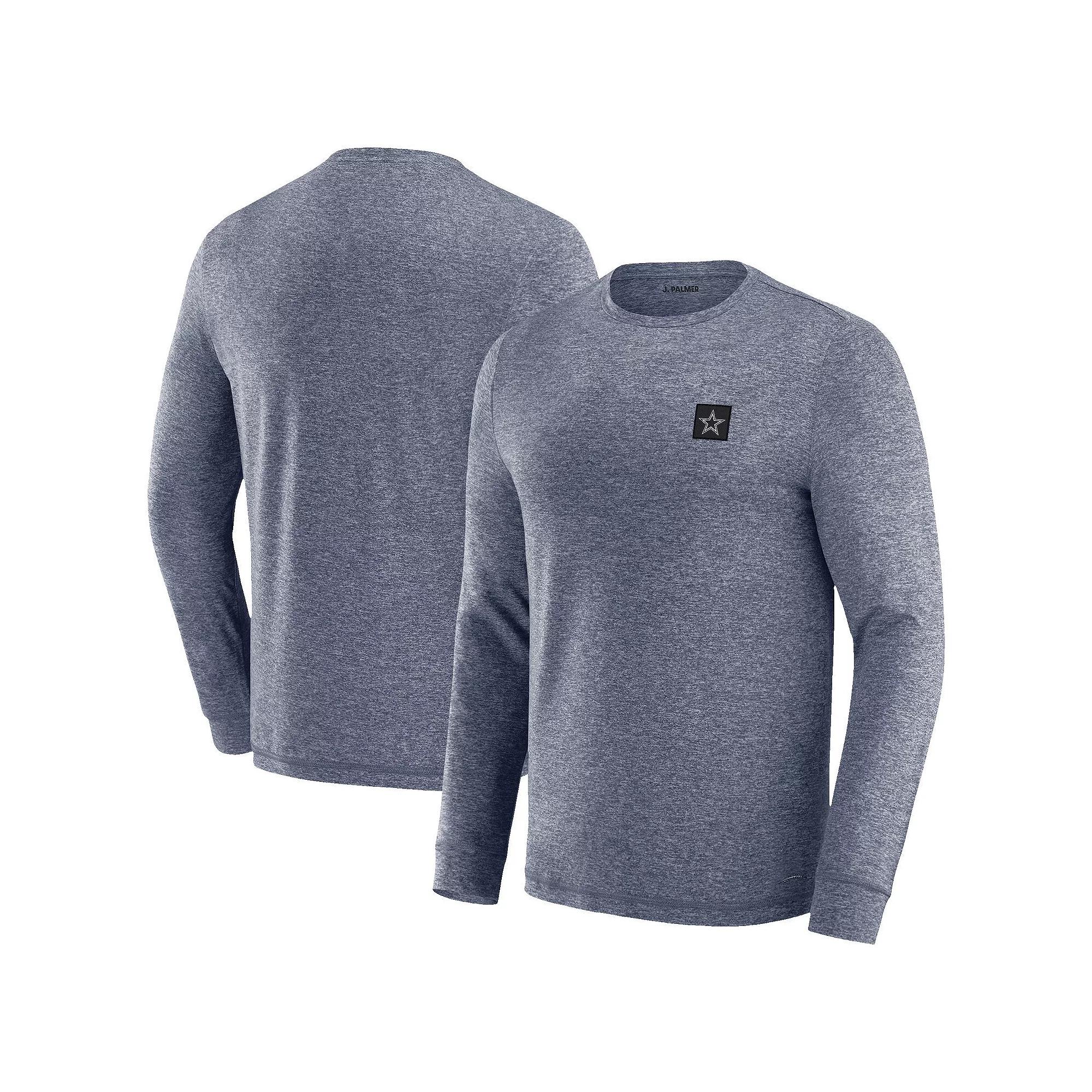 Men's Fanatics Heather Gray/Heather Royal Los Angeles Dodgers Weathered Logo Tri-Blend Raglan Long Sleeve T-Shirt, Size: Small, Grey Product Image