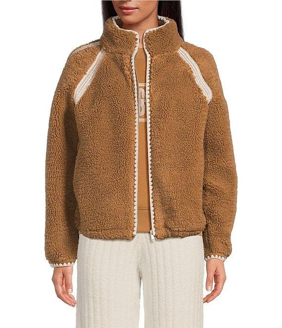 UGG Nikia Crochet UGGFluff Fleece Zip-Front Jacket Product Image