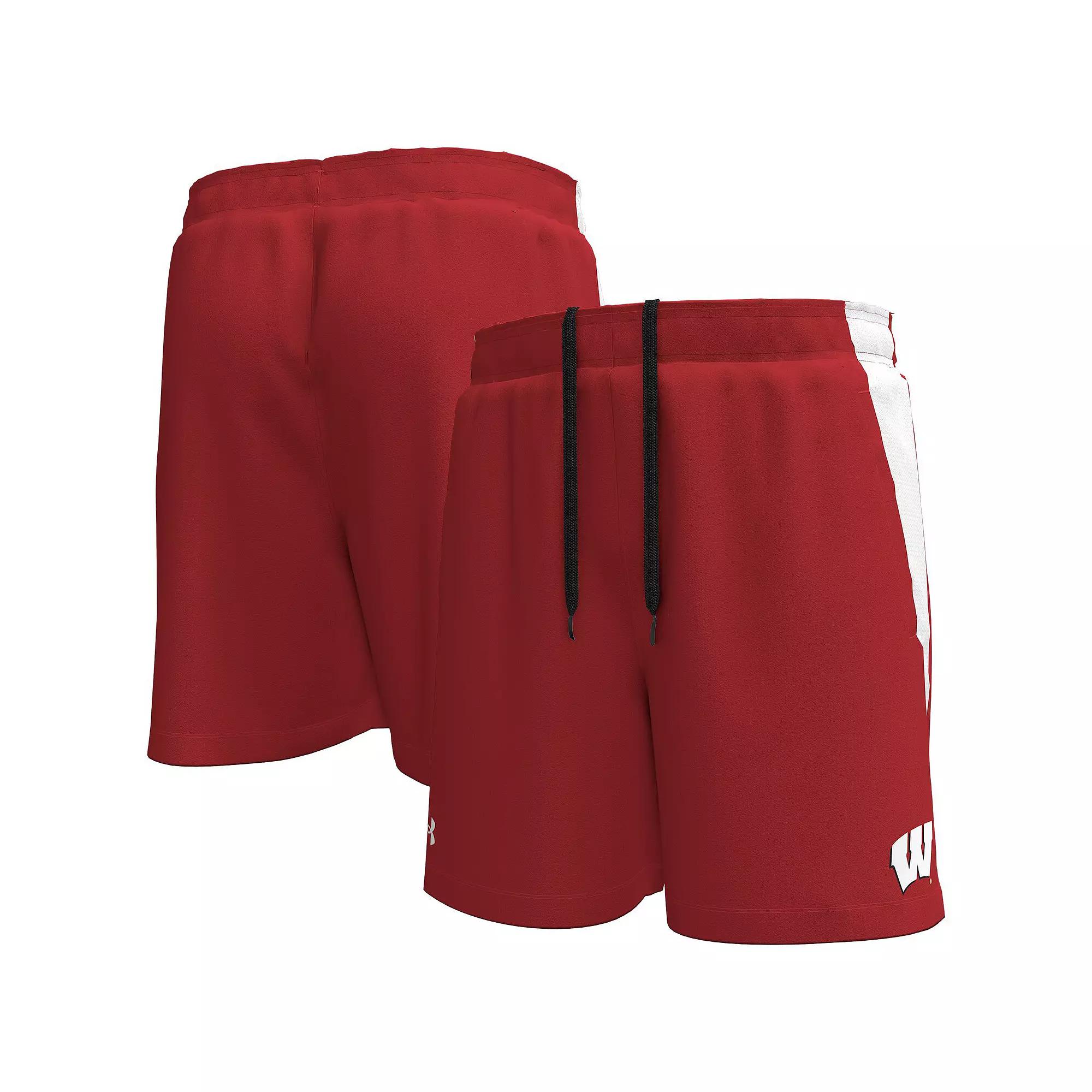 Men's Under Armour Red Wisconsin Badgers Tech Vent Performance Short,  Product Image