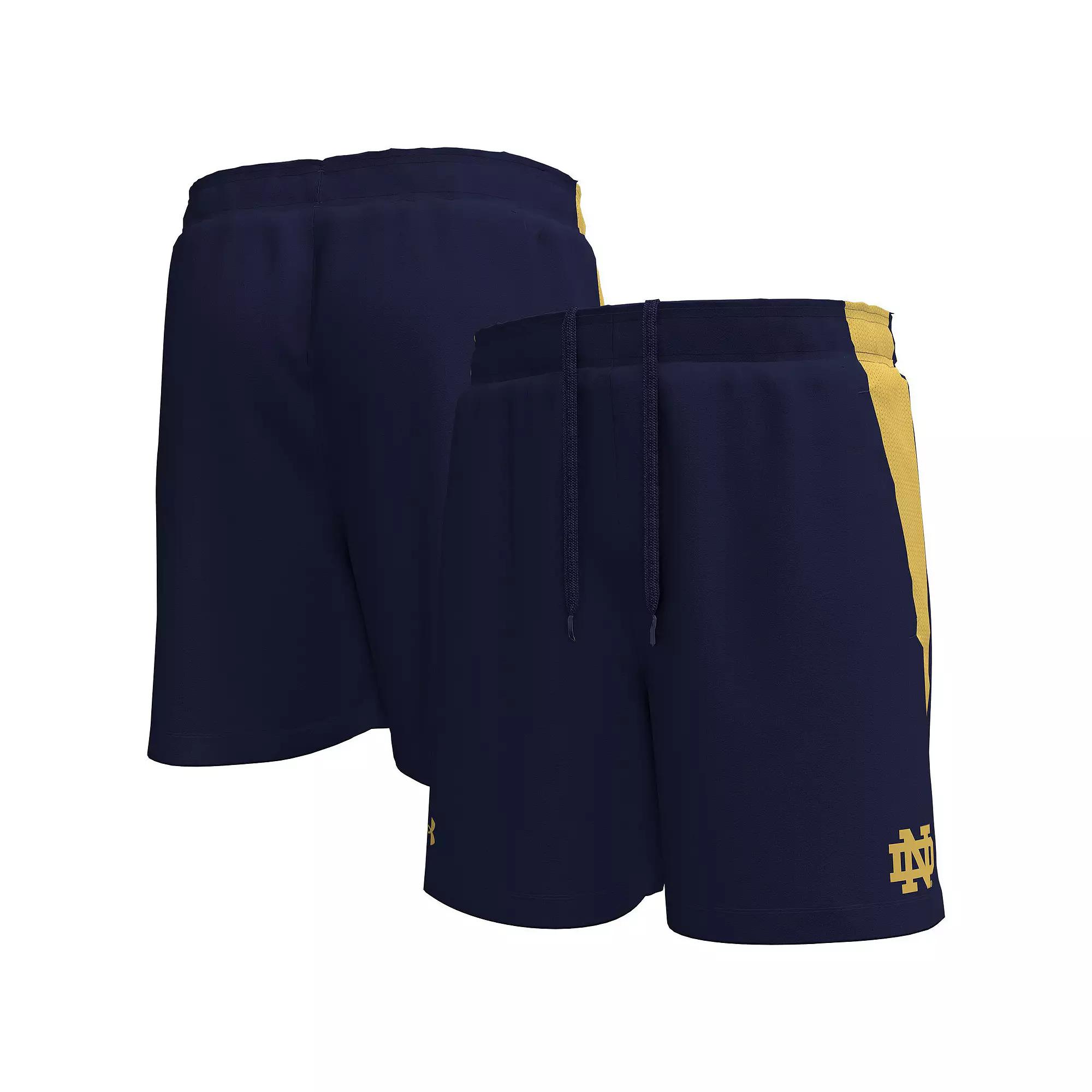 Men's Under Armour Navy Notre Dame Fighting Irish  Tech Vent Performance Short, Size: Medium, Blue Product Image