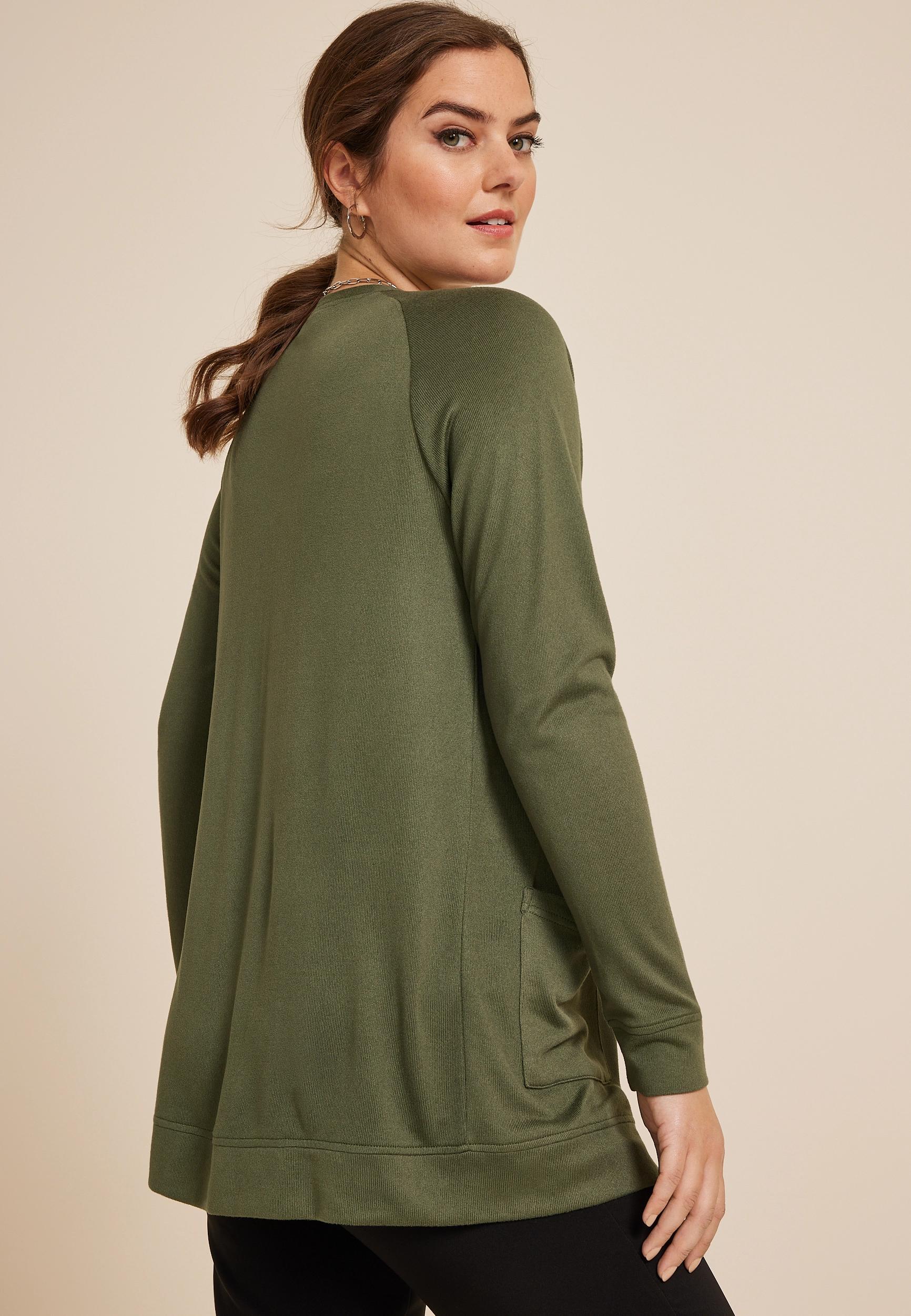 Knit Open Front Pocket Cardigan Product Image