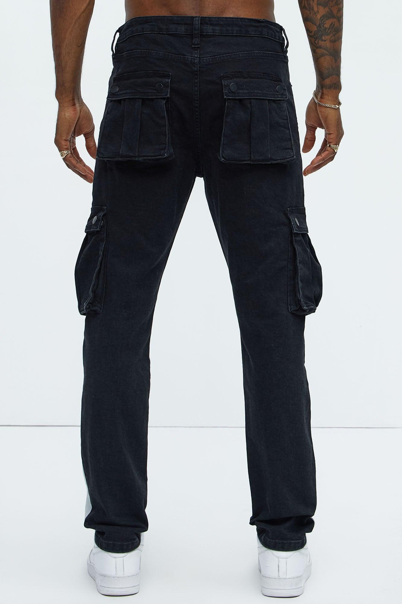 Carried Cargo Slim Jeans - Black Product Image