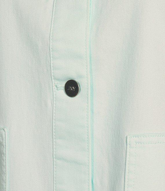 Jones New York Point Collar Patch Pocket Denim Jacket Product Image