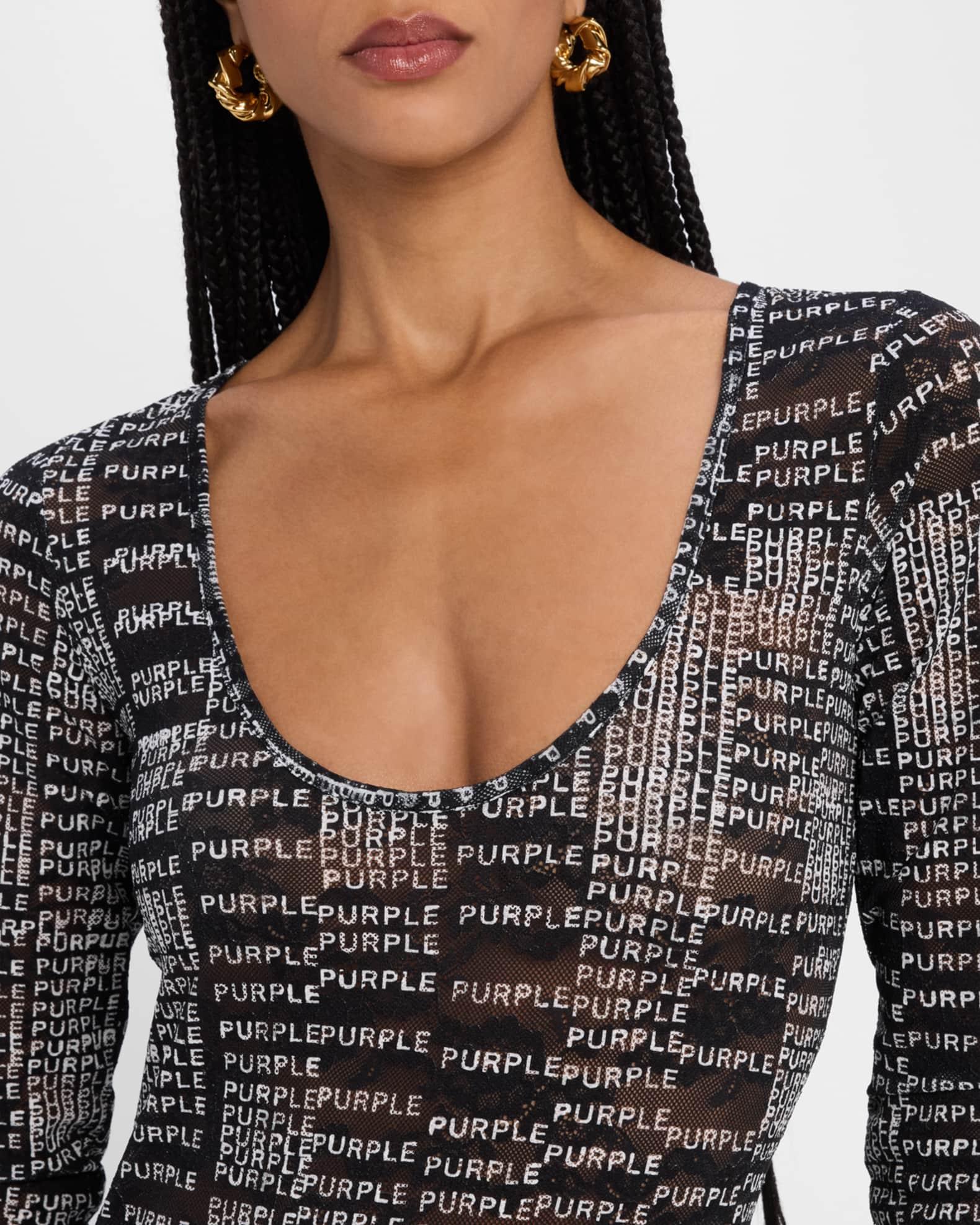 Logo Long-Sleeve Lace Bodysuit  Product Image