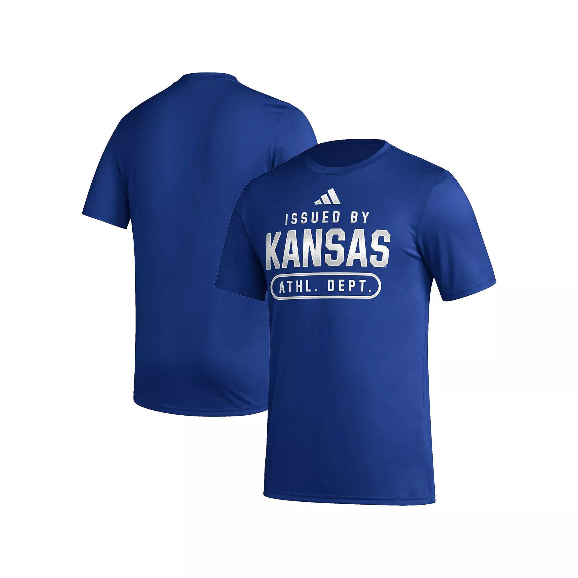 Men's adidas Royal Kansas Jayhawks Sideline AEROREADY Pregame T-Shirt,  Product Image