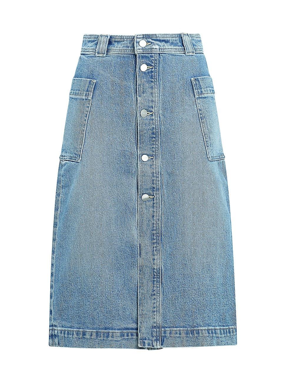 Womens The Phoebe Denim Midi-Skirt Product Image